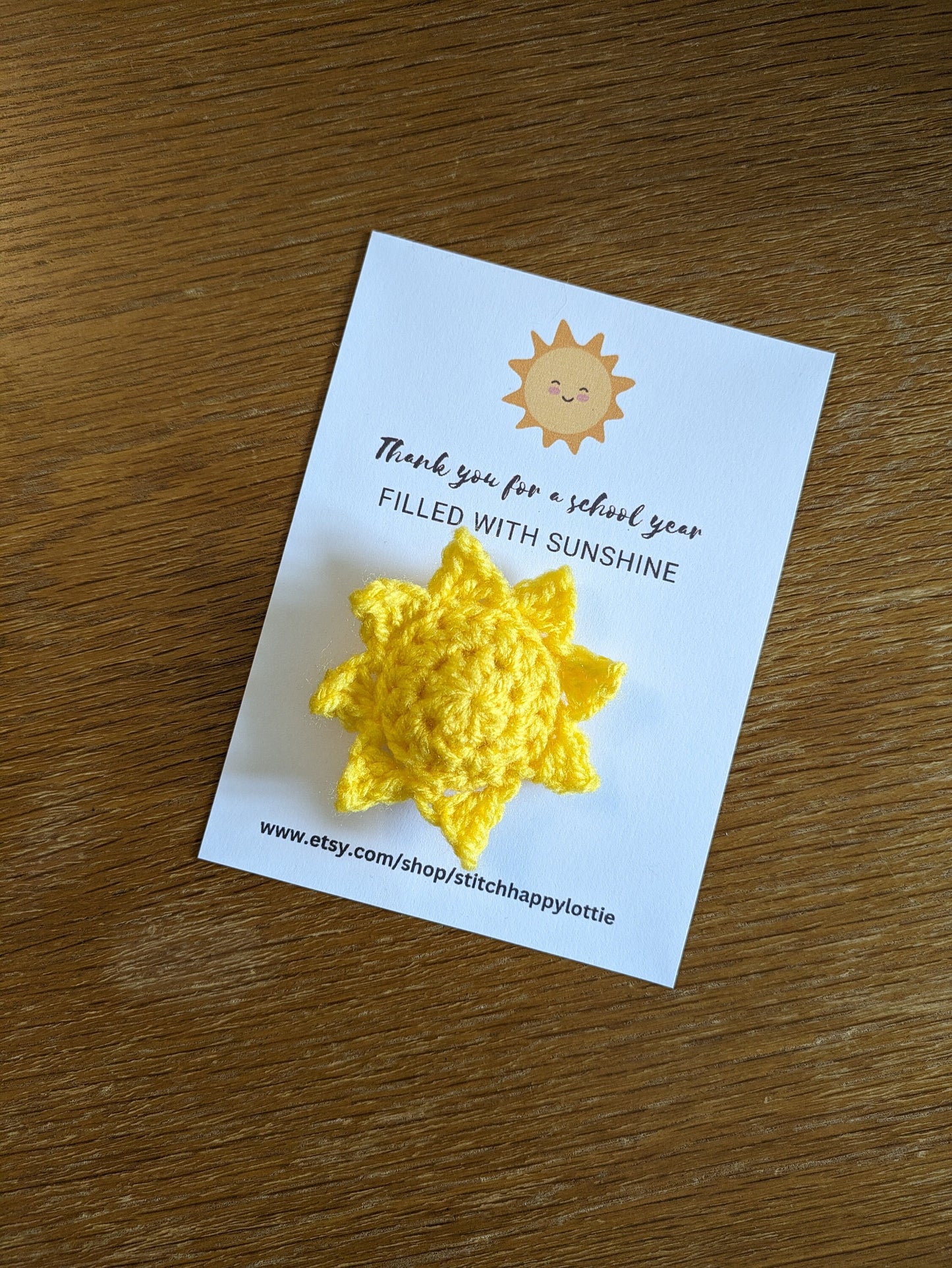 Thank you for a School Year Filled with Sunshine, Pocket Hug Sunshine Token, Teacher Appreciation, Nursery Key Worker, Teaching Assistant
