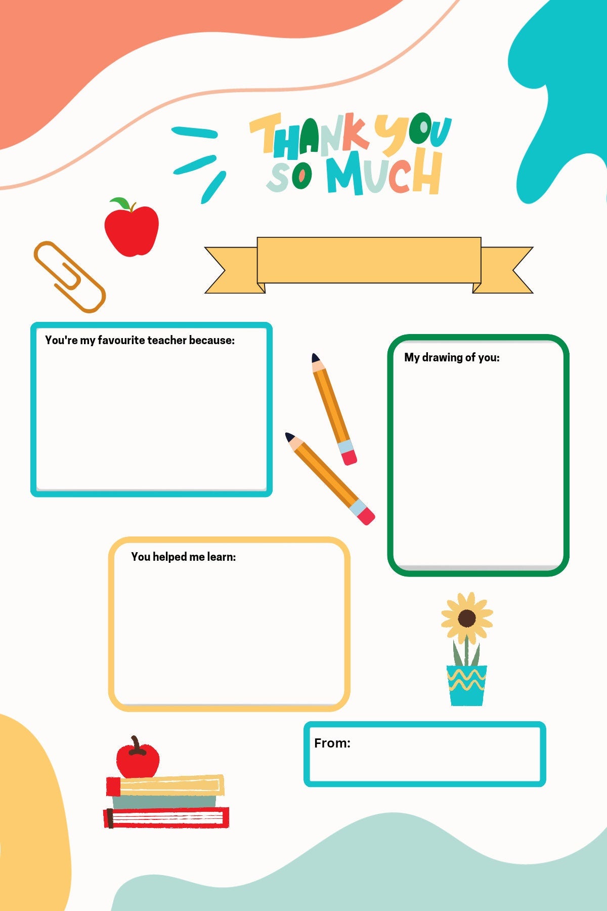 Teacher Appreciation Print Out, Instant Download, Teacher, Teaching Assistant, Nursery Gift, End of Term Present, School Colouring Page