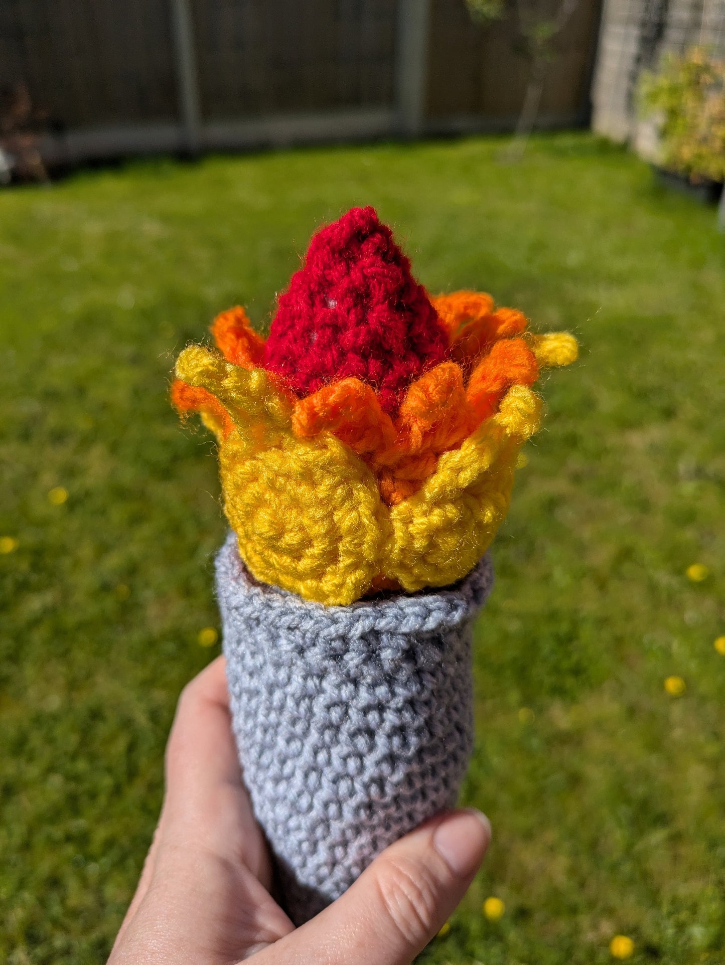Olympic Torch Flame Decoration, Sports Party, Fun Dress Up, Costume, Paris 2024, Crochet Party Favour, Team GB, Olympic Games Fun