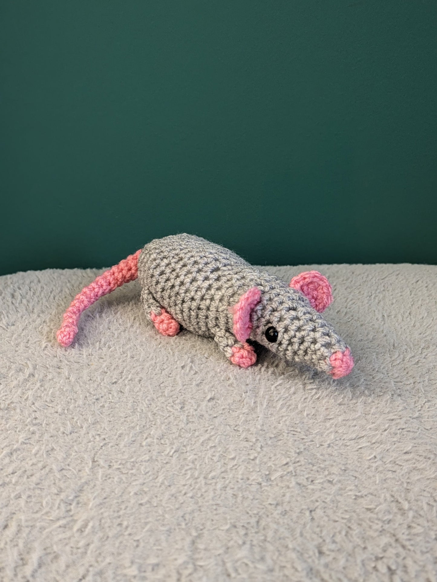 Crochet Pet Rat Plush, Desk Buddy, Memorial Keepsake