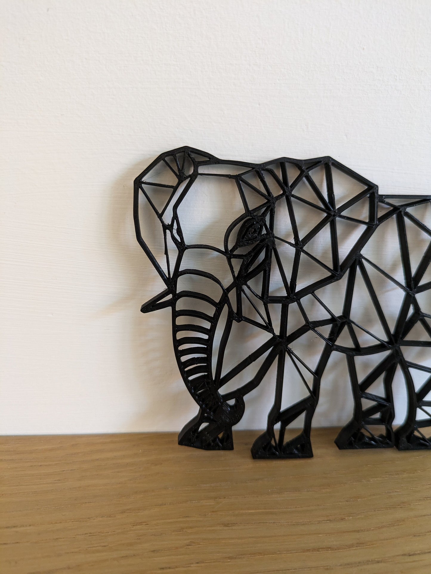 Geometric Elephant Wall Art, Pet Portrait, Elephant Lover Gift, 3D Printed, Mothers Gift, Animal Memorial Keepsake, Ornament, Figurine