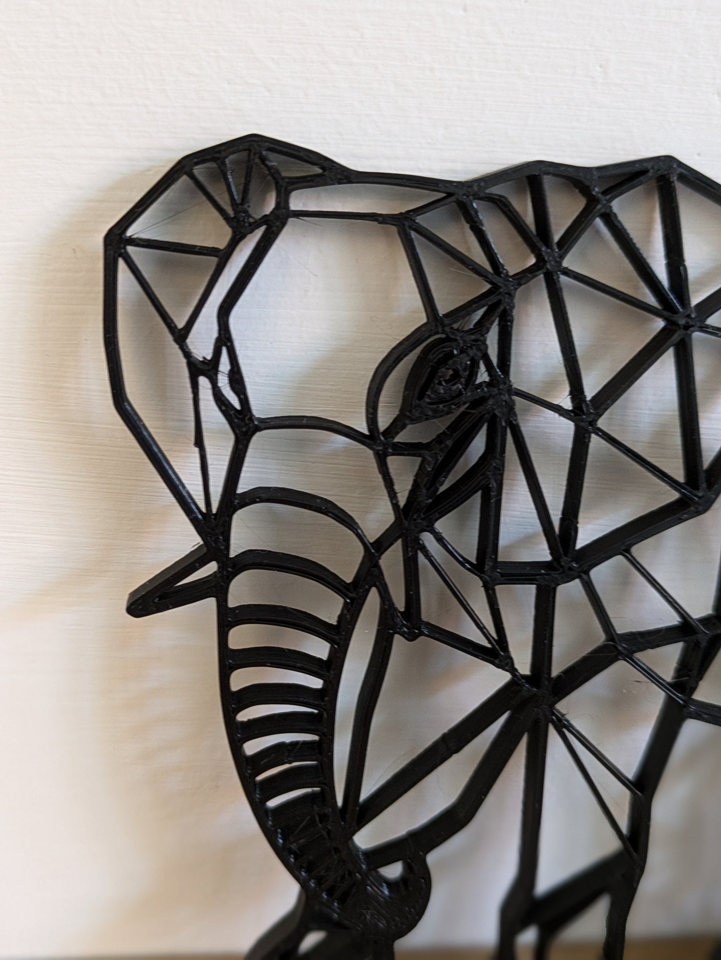Geometric Elephant Wall Art, Pet Portrait, Elephant Lover Gift, 3D Printed, Mothers Gift, Animal Memorial Keepsake, Ornament, Figurine