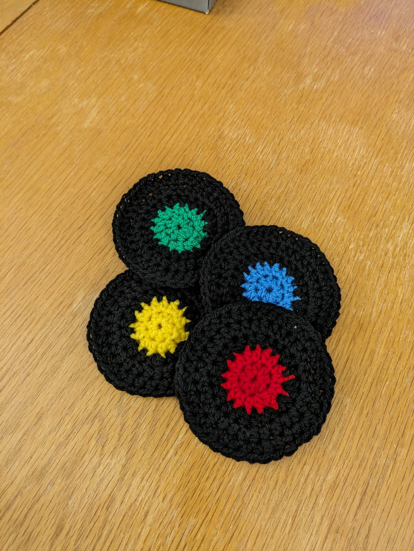 Crochet Vinyl Record Coasters, Retro Drink Coasters, Gift for DJ