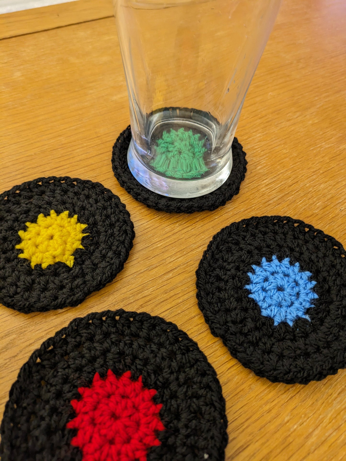 Crochet Vinyl Record Coasters, Retro Drink Coasters, Gift for DJ