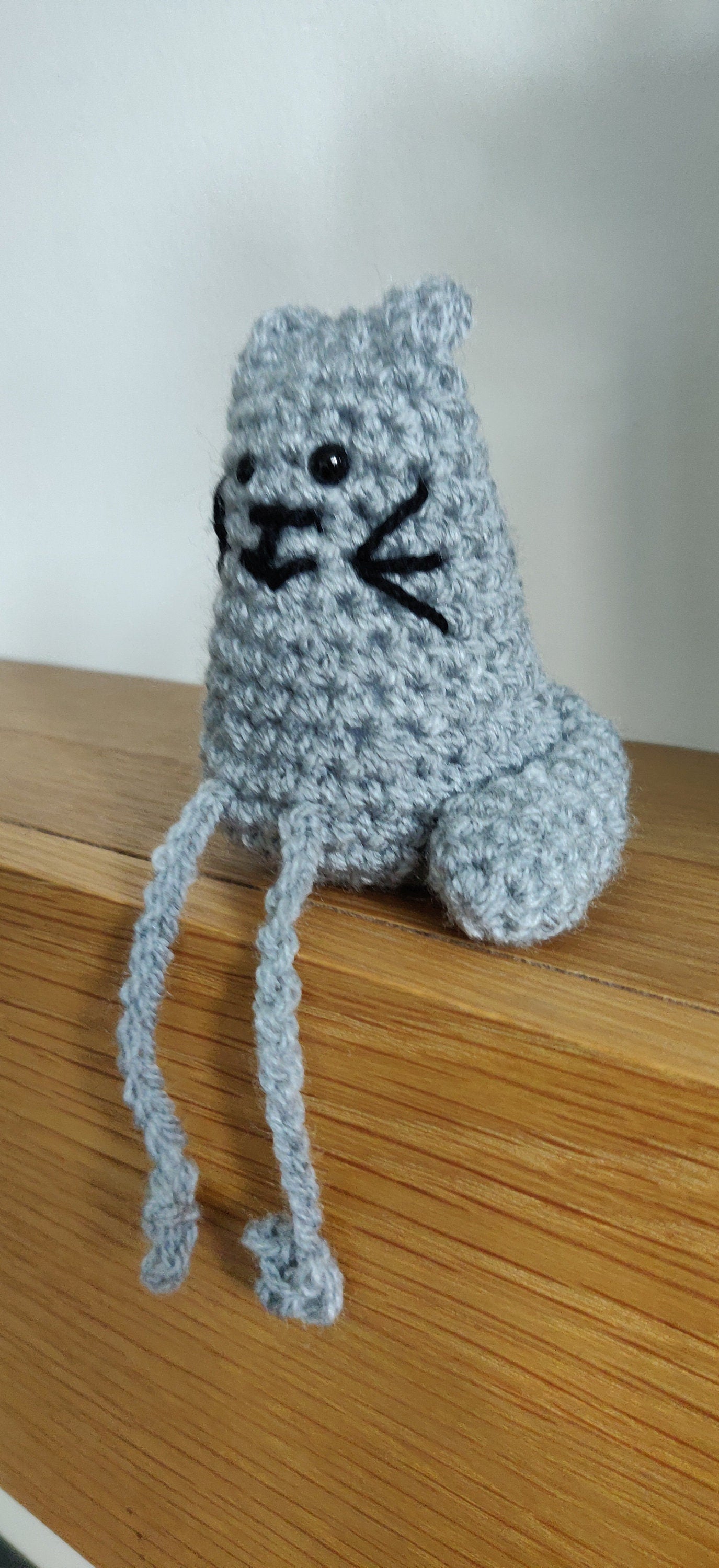 Crochet Cat Ornament, Shelf Sitter, Animal Figurine, Pet Memorial, Personalised Pet Cat Portrait, Grey, Ginger, White, Black Cat, Shelf Bud