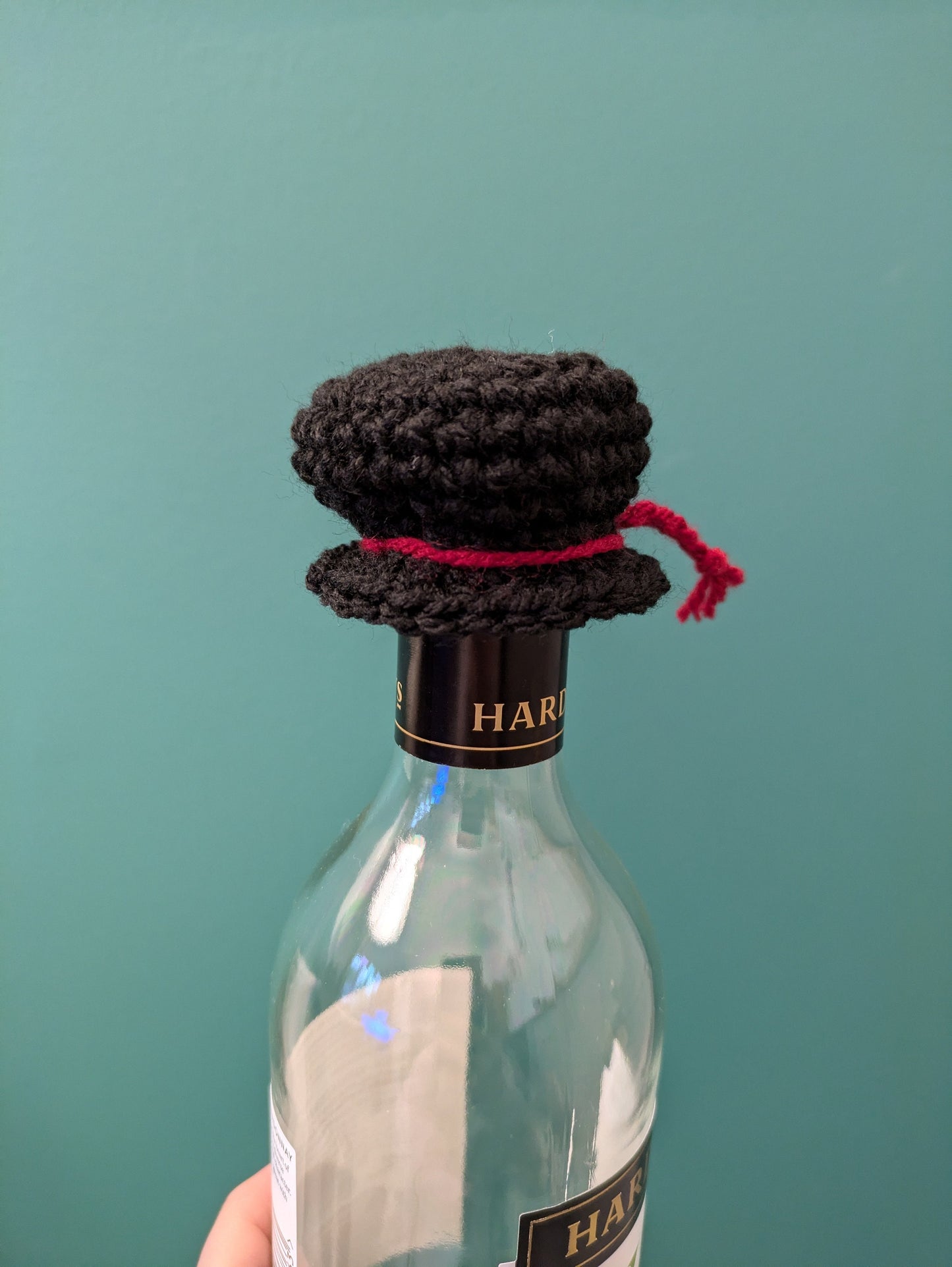 Crochet Graduation Cap Bottle Topper, PhD Gift