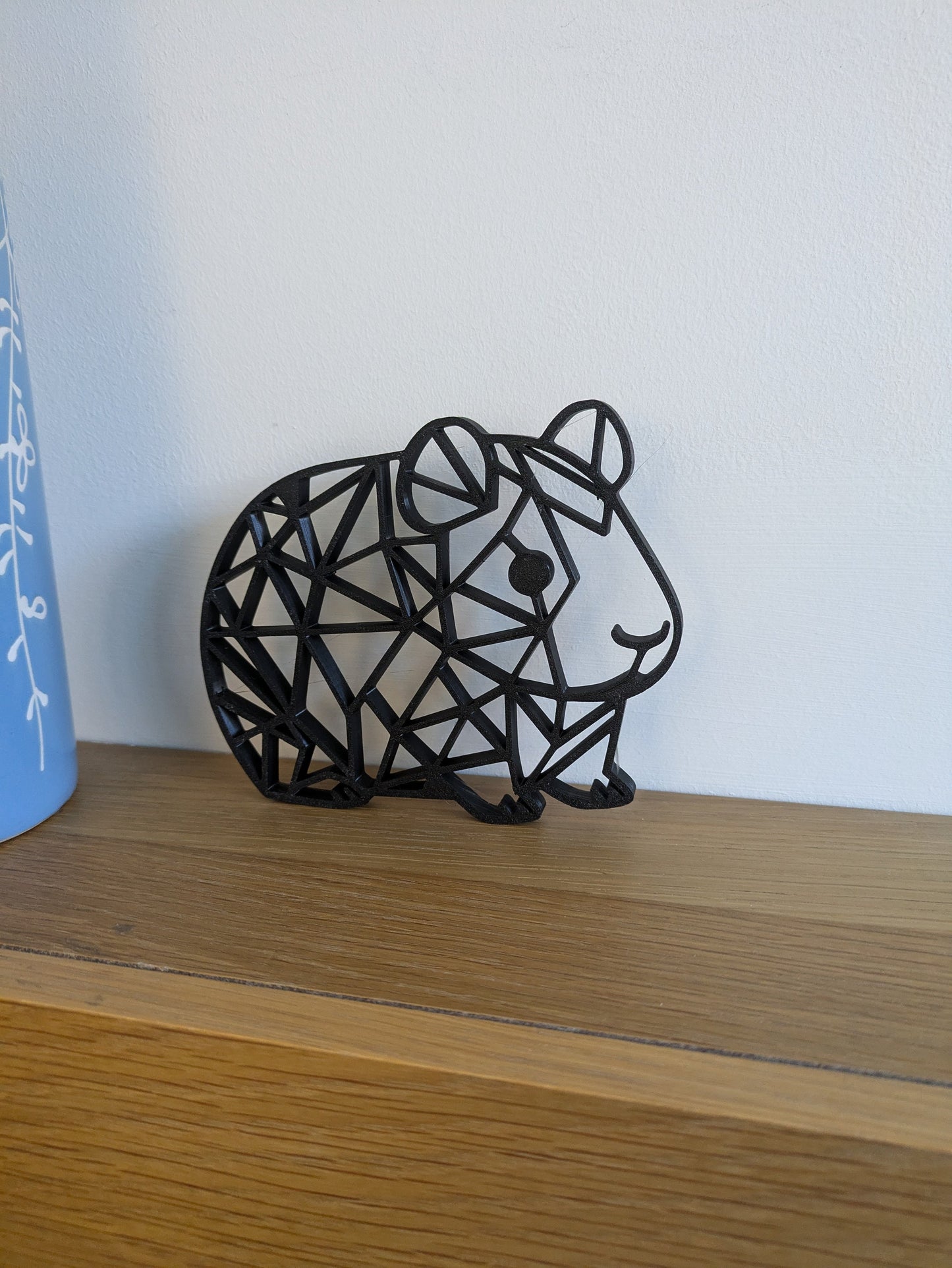 3D Printed Geometric Guinea Pig Figurine, Pet Memorial Keepsake