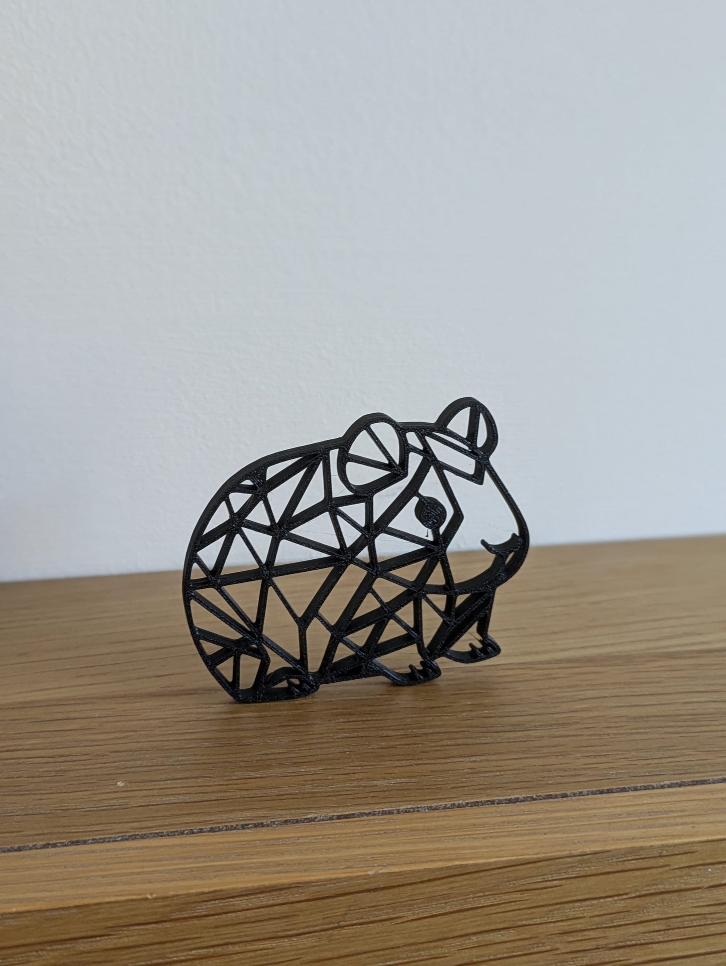 3D Printed Geometric Guinea Pig Figurine, Pet Memorial Keepsake