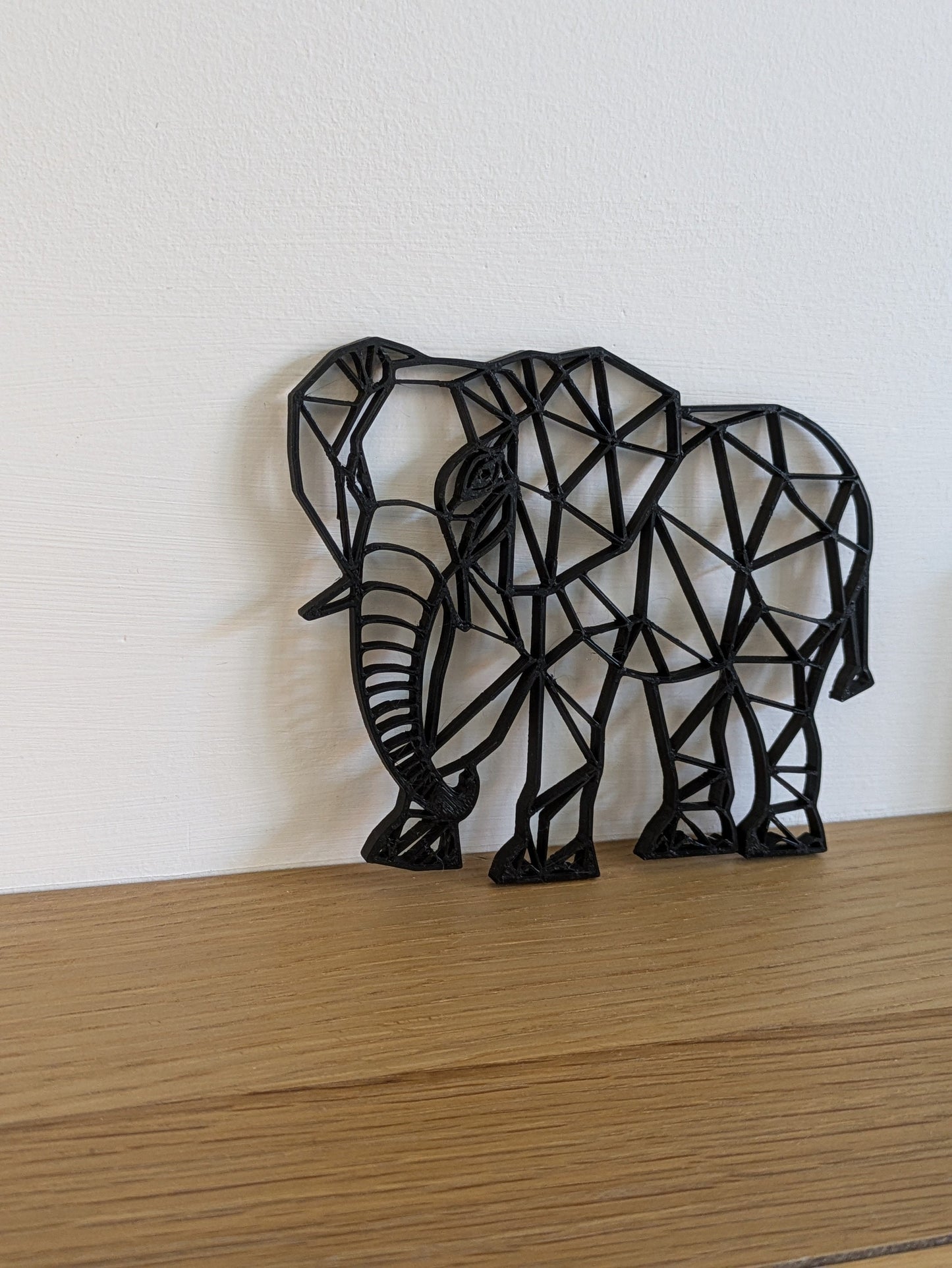 Geometric Elephant Wall Art, Pet Portrait, Elephant Lover Gift, 3D Printed, Mothers Gift, Animal Memorial Keepsake, Ornament, Figurine
