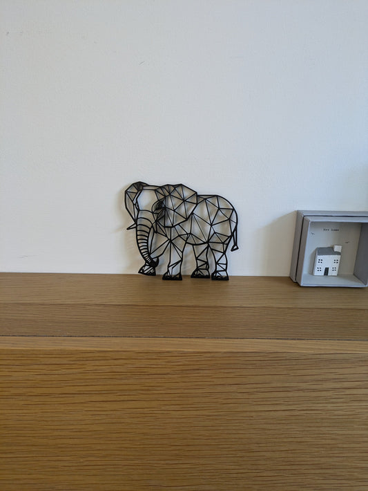 Geometric Elephant Wall Art, Pet Portrait, Elephant Lover Gift, 3D Printed, Mothers Gift, Animal Memorial Keepsake, Ornament, Figurine