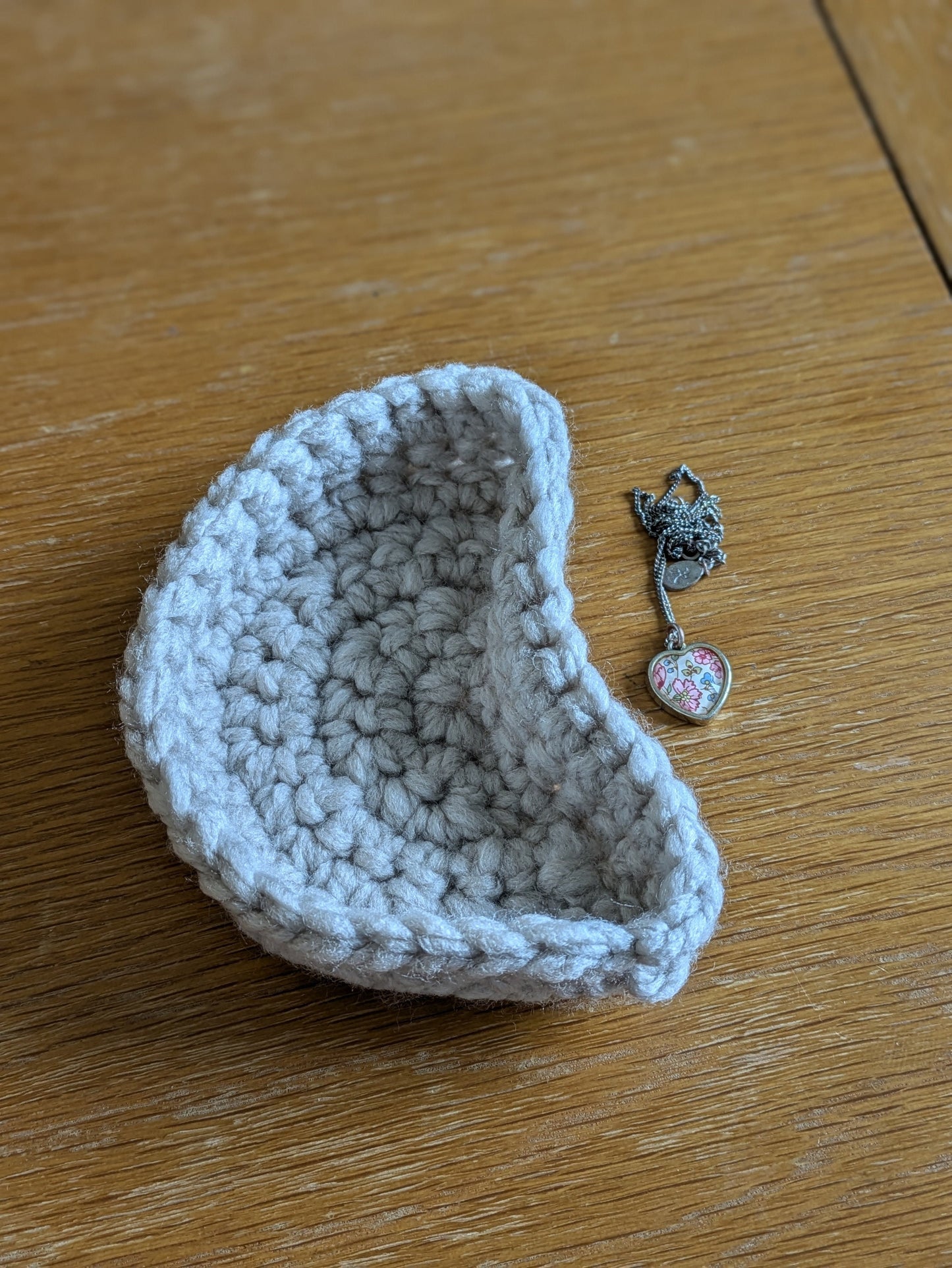 Moon Trinket Dish, Jewellery Tray, Grey Moon Phases, Crescent Moon, Crochet Ring Dish, Spiritual Gift, Star Sign Birthday Present