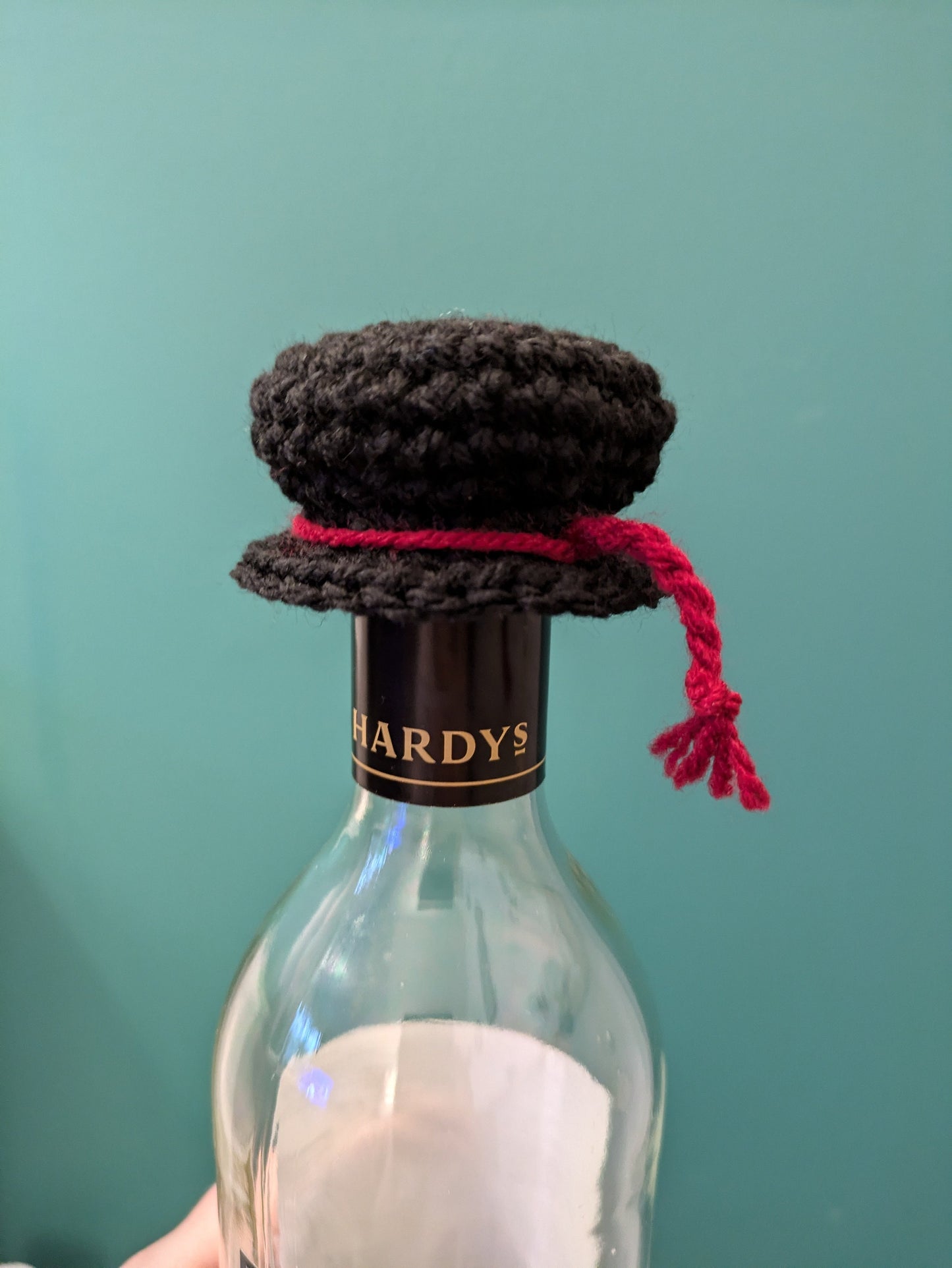 Crochet Graduation Cap Bottle Topper, PhD Gift