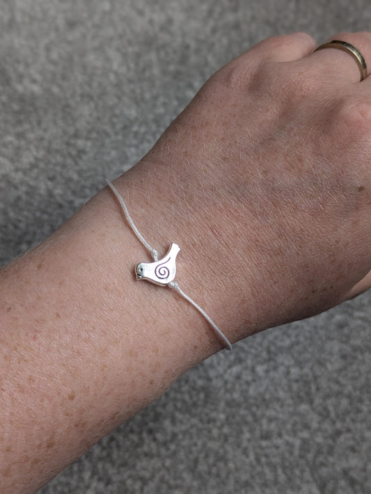 Robin Charm Bracelet, Silver Bird Gift, Robins Appear When Loved Ones Are Near, In Memory,  Bereavement Thoughtful Gift, Birthday Present