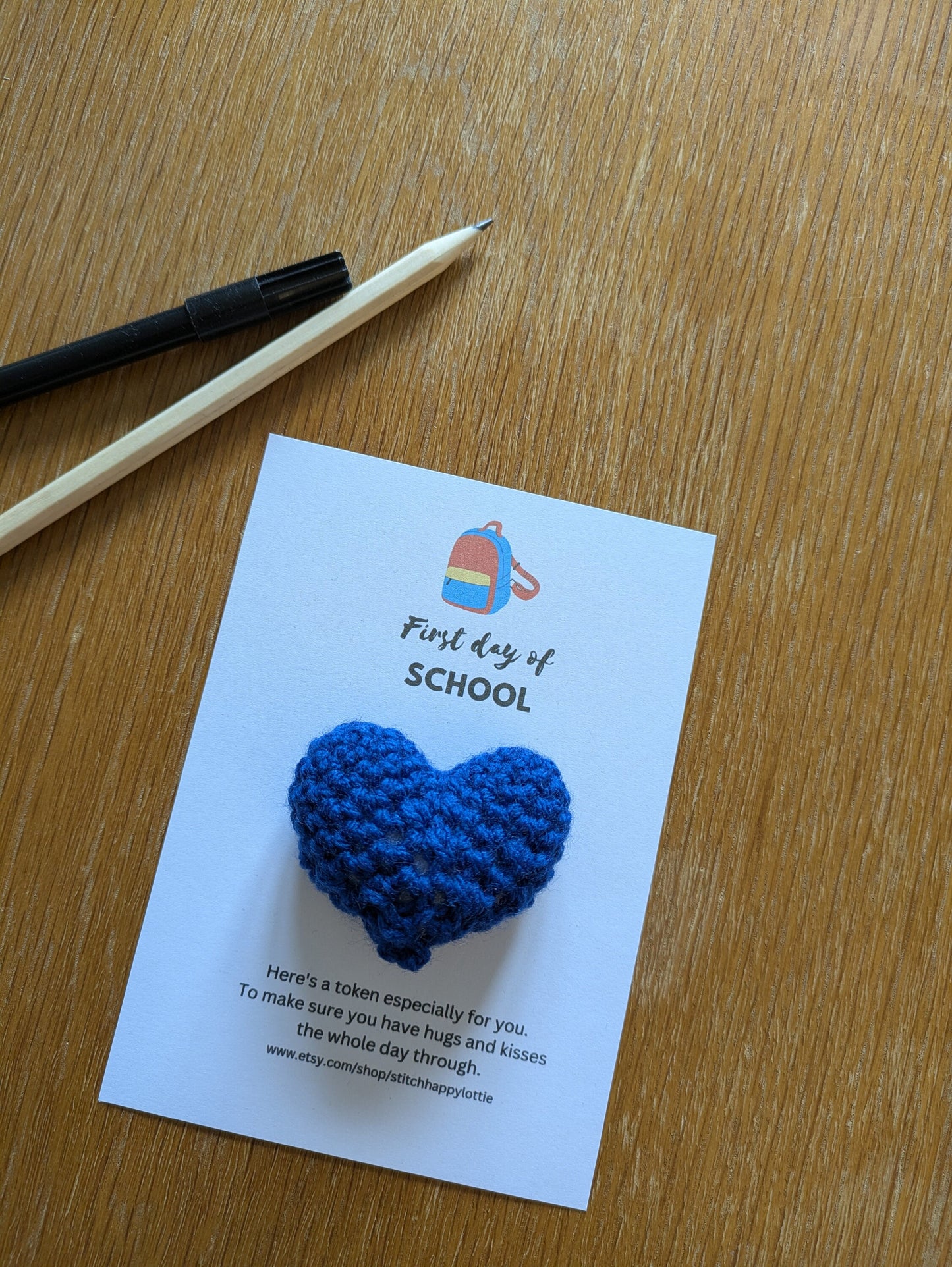 Crochet Heart Pocket Hug, Back to School Gift, Anxiety Relief Token