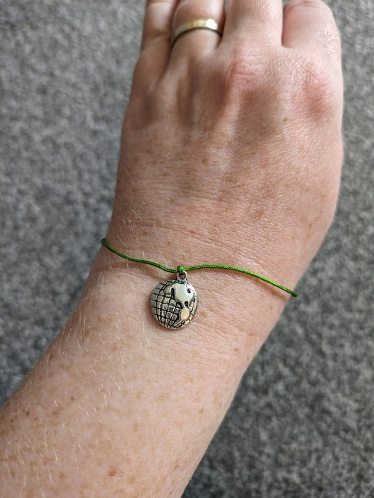 Safe Travel Charm Bracelet, Gap Year, Travelling Gift, Moving Present, Adventure Awaits, You Mean the World to Me, Globe, World, Earth Charm