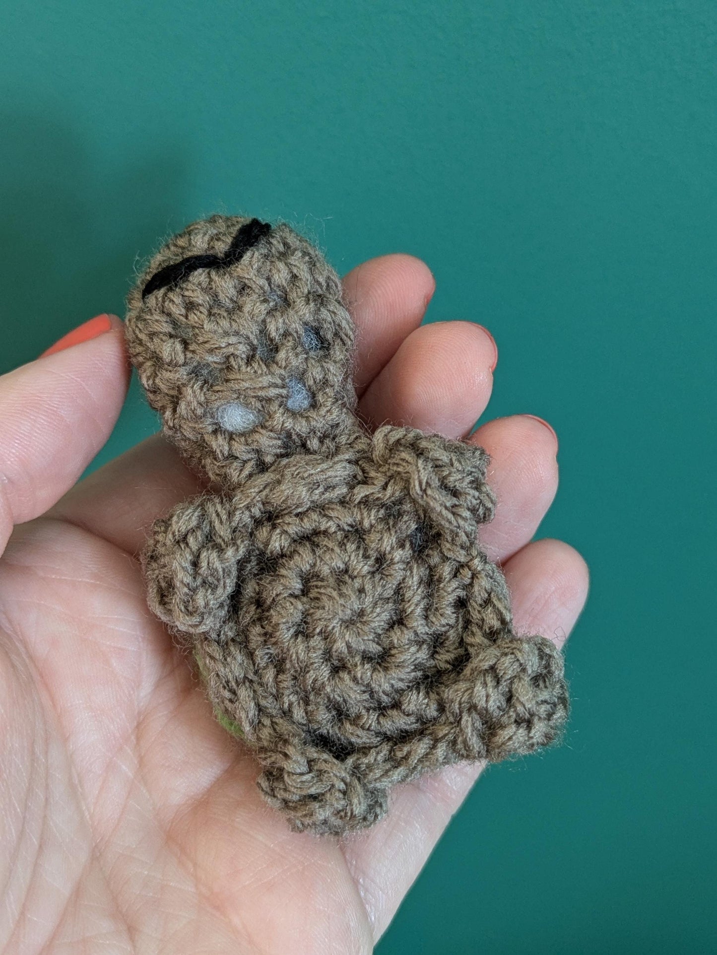 Turtley Awesome Pocket Hug, Tortoise Gift, Pocket Token, Green, Brown Turtle, Worry Plush, Mini Turtle Friend, Crochet Comfort Animal