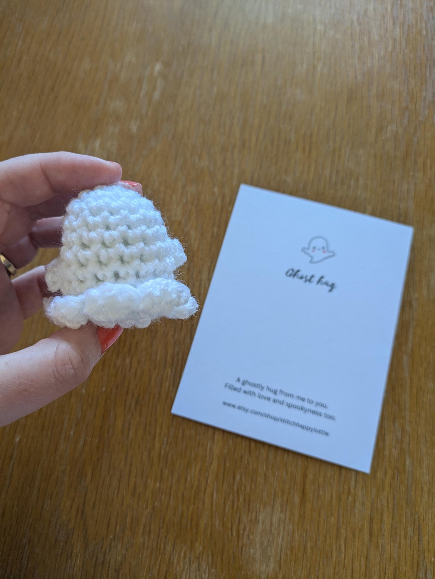 Crochet Ghost Pocket Hug: Halloween Spooky Gift