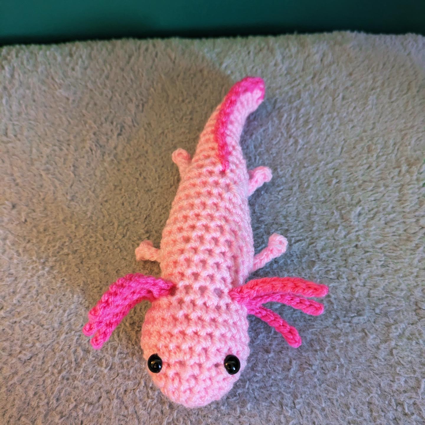 Pink Axolotl, Crochet Pet Axolotl Plush, Cute