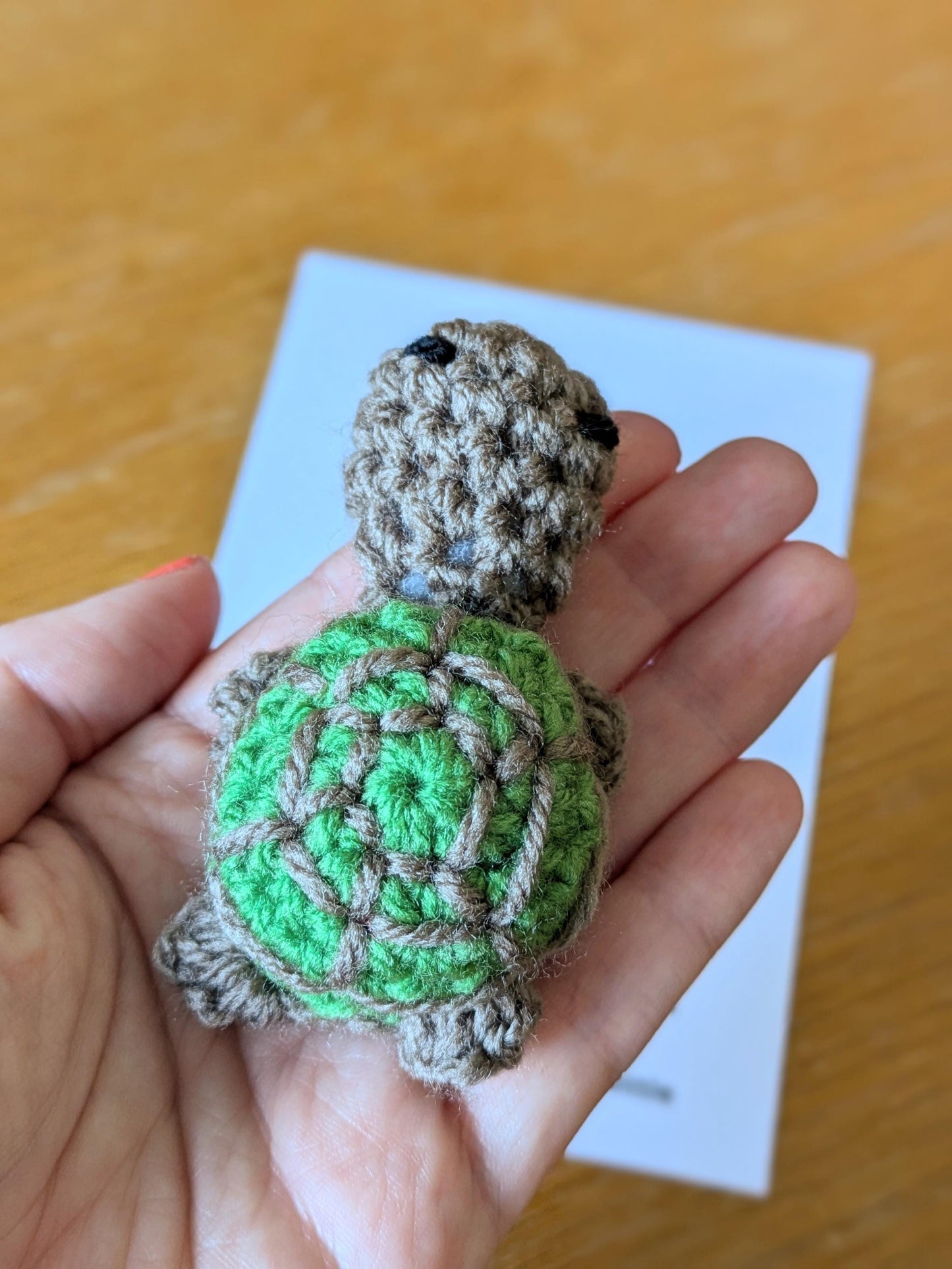 Turtley Awesome Pocket Hug, Tortoise Gift, Pocket Token, Green, Brown Turtle, Worry Plush, Mini Turtle Friend, Crochet Comfort Animal