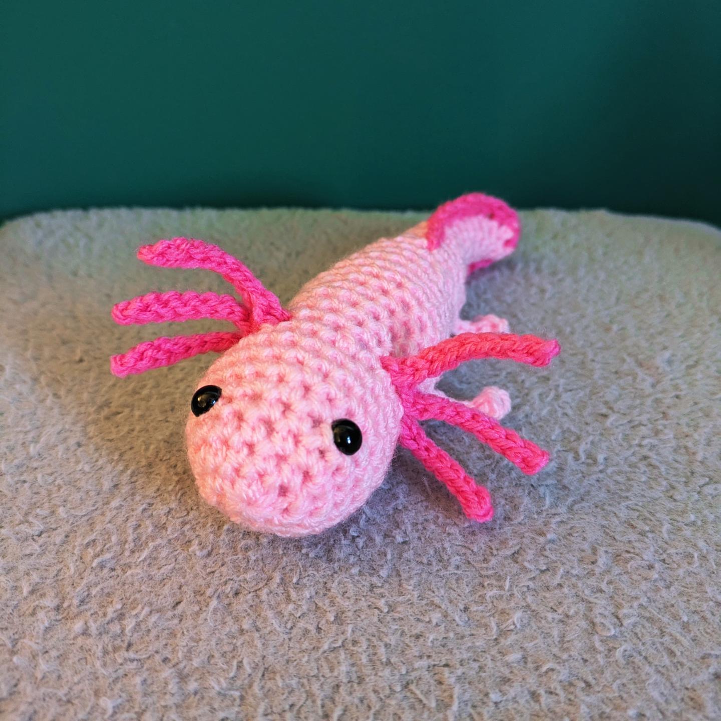 Pink Axolotl, Crochet Pet Axolotl Plush, Cute