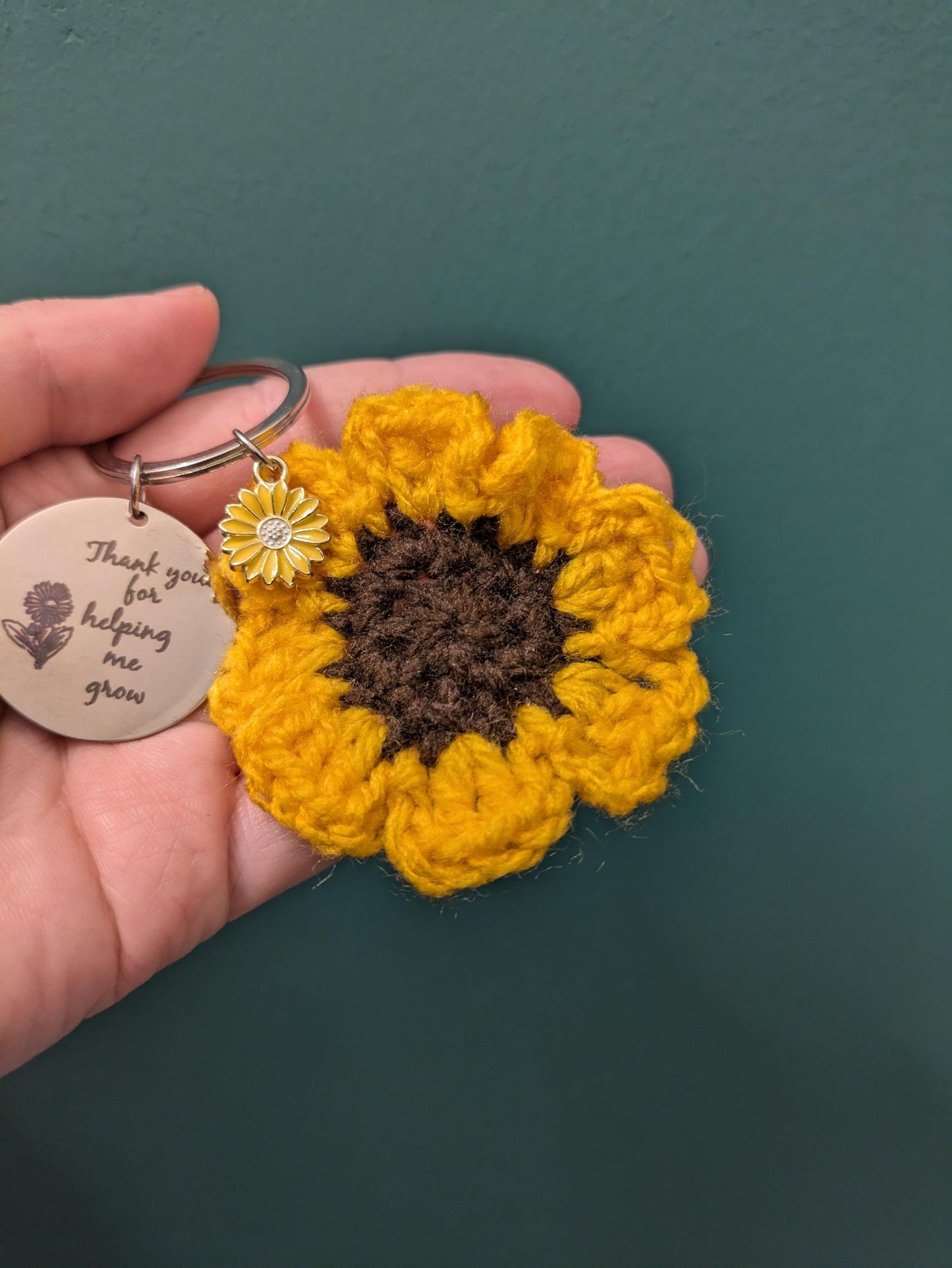Thank You For Helping me Grow Keyring, Teacher Gift, End of Term, Christmas Gift, Sunflower Key Chain, Secret Santa, Teaching Assistant Gift
