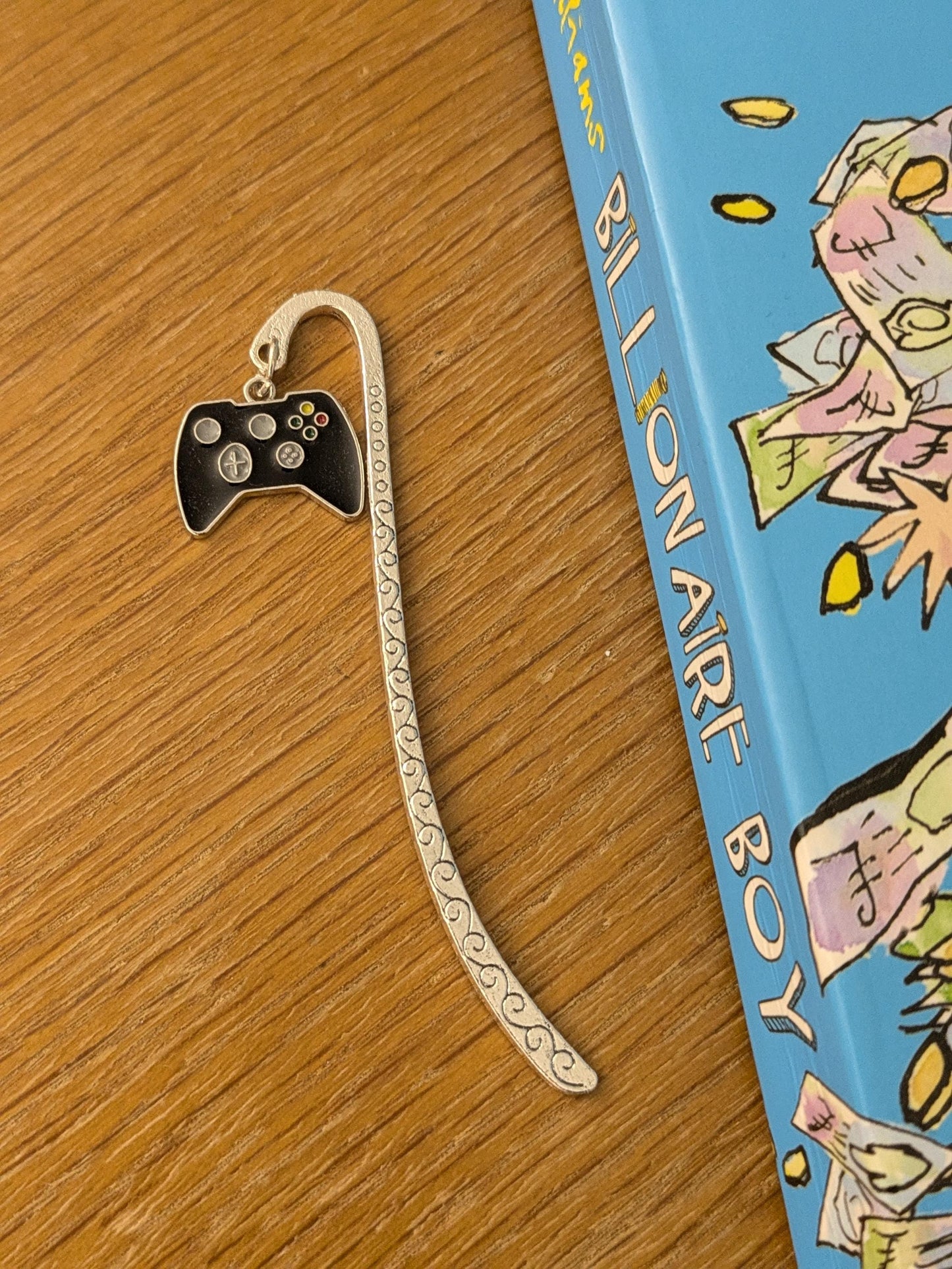 Silver Gaming Bookmark, Gamer Gift, Book Lover Accessory