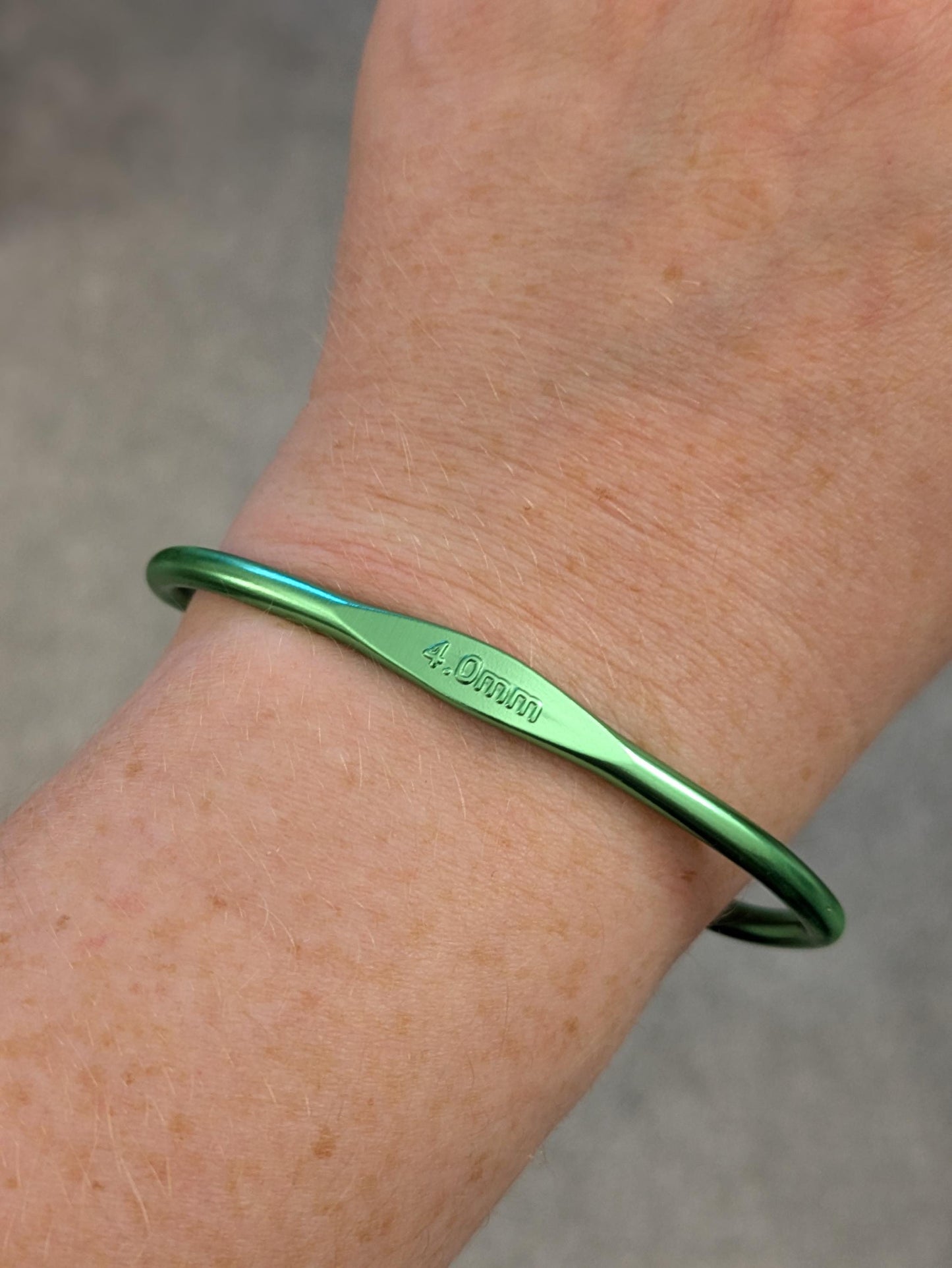 Recycled Crochet Hook Bangle, Handmade Silver Jewelry