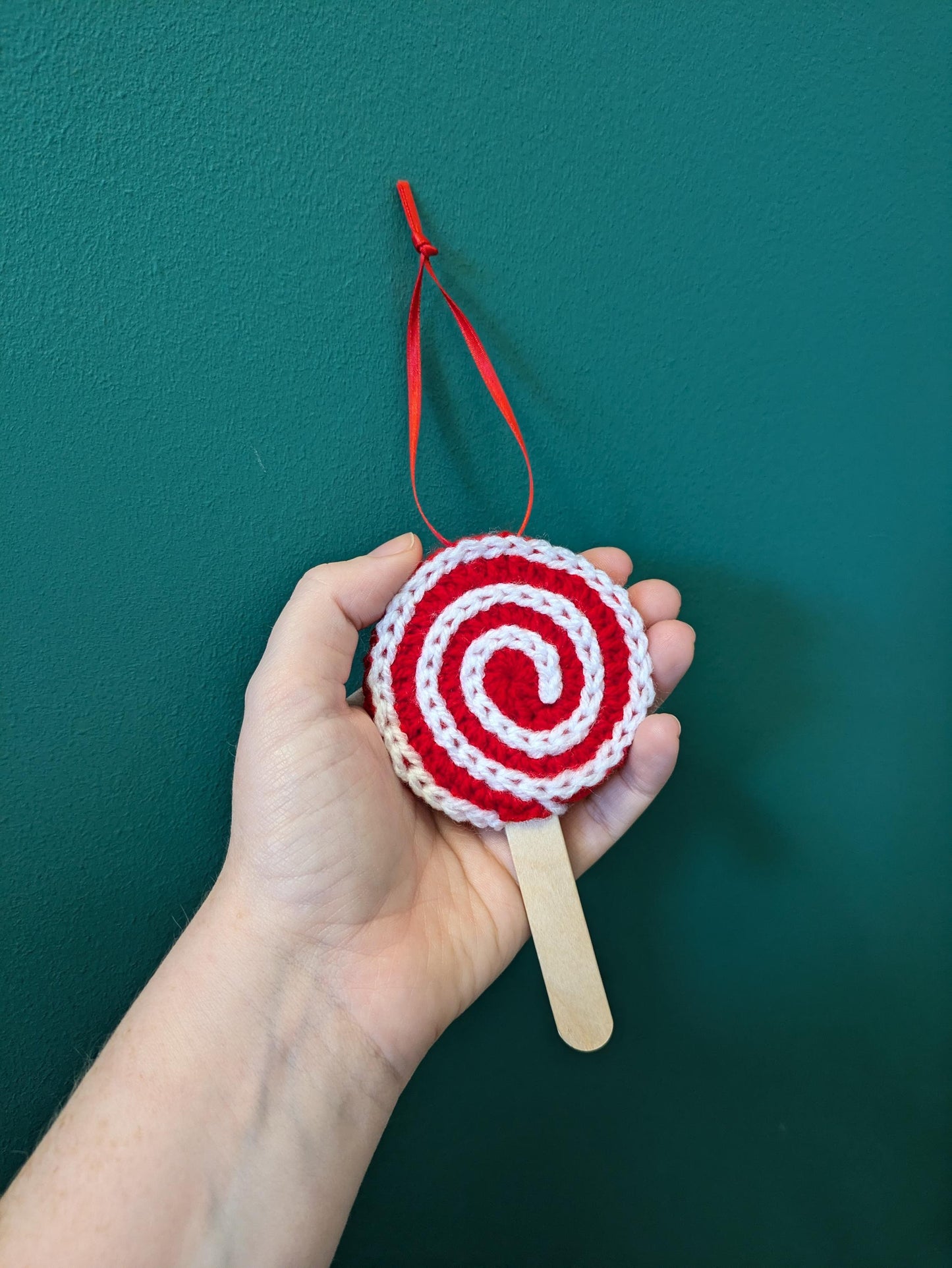 Crochet Candy Christmas Ornaments, Handmade Xmas Hanging Decs
