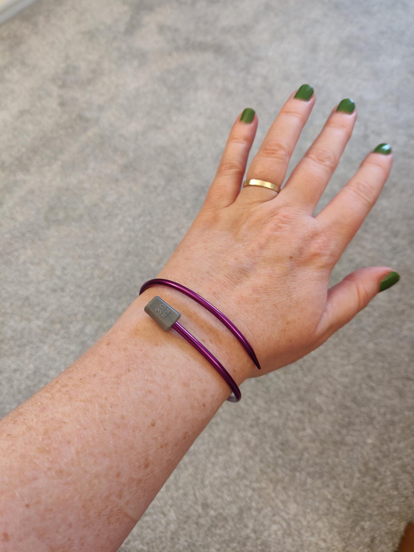 Recycled Knitting Needle Bangle Bracelet, Handmade Knitters Gift