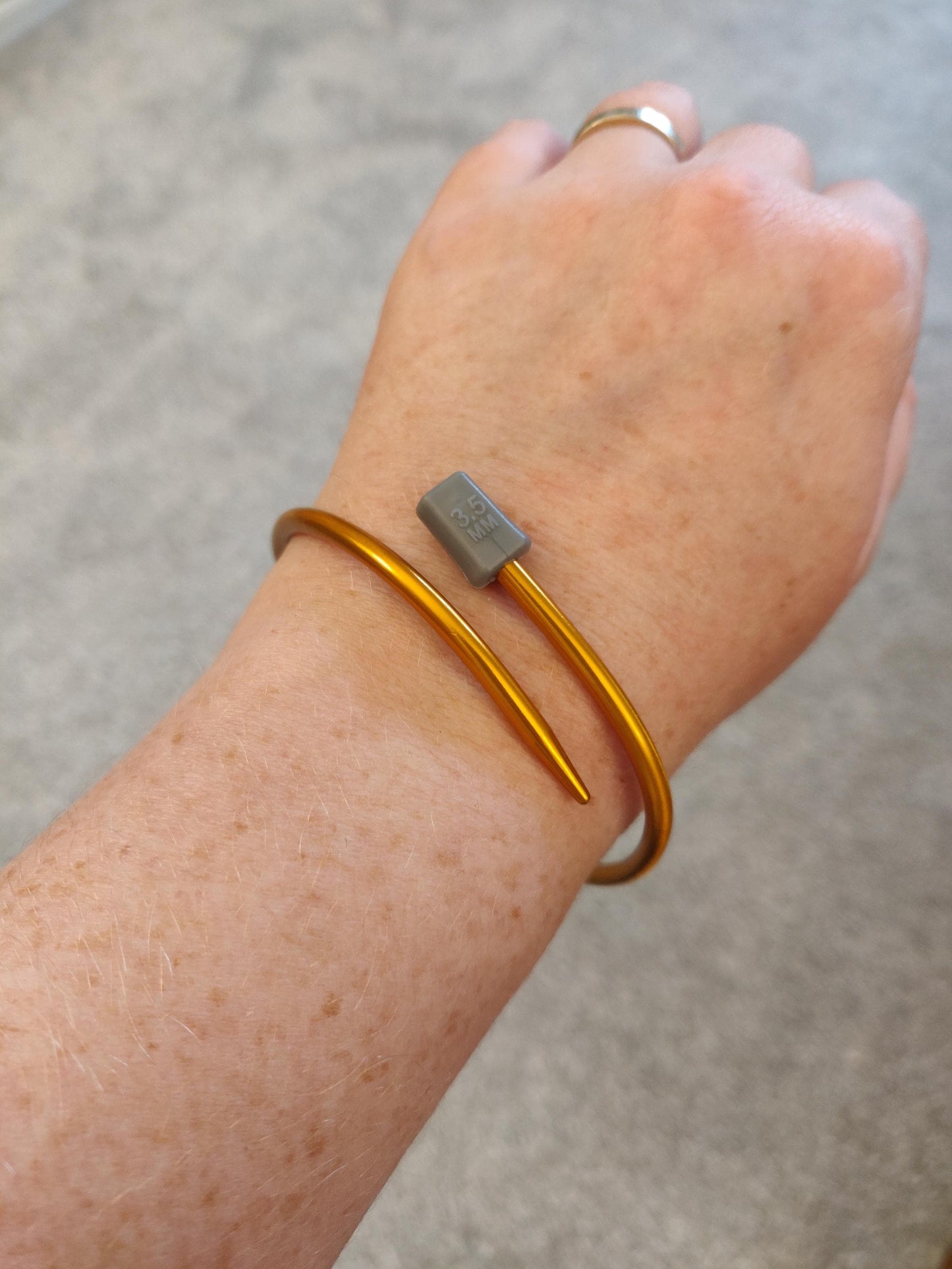 Recycled Knitting Needle Bangle Bracelet, Handmade Knitters Gift