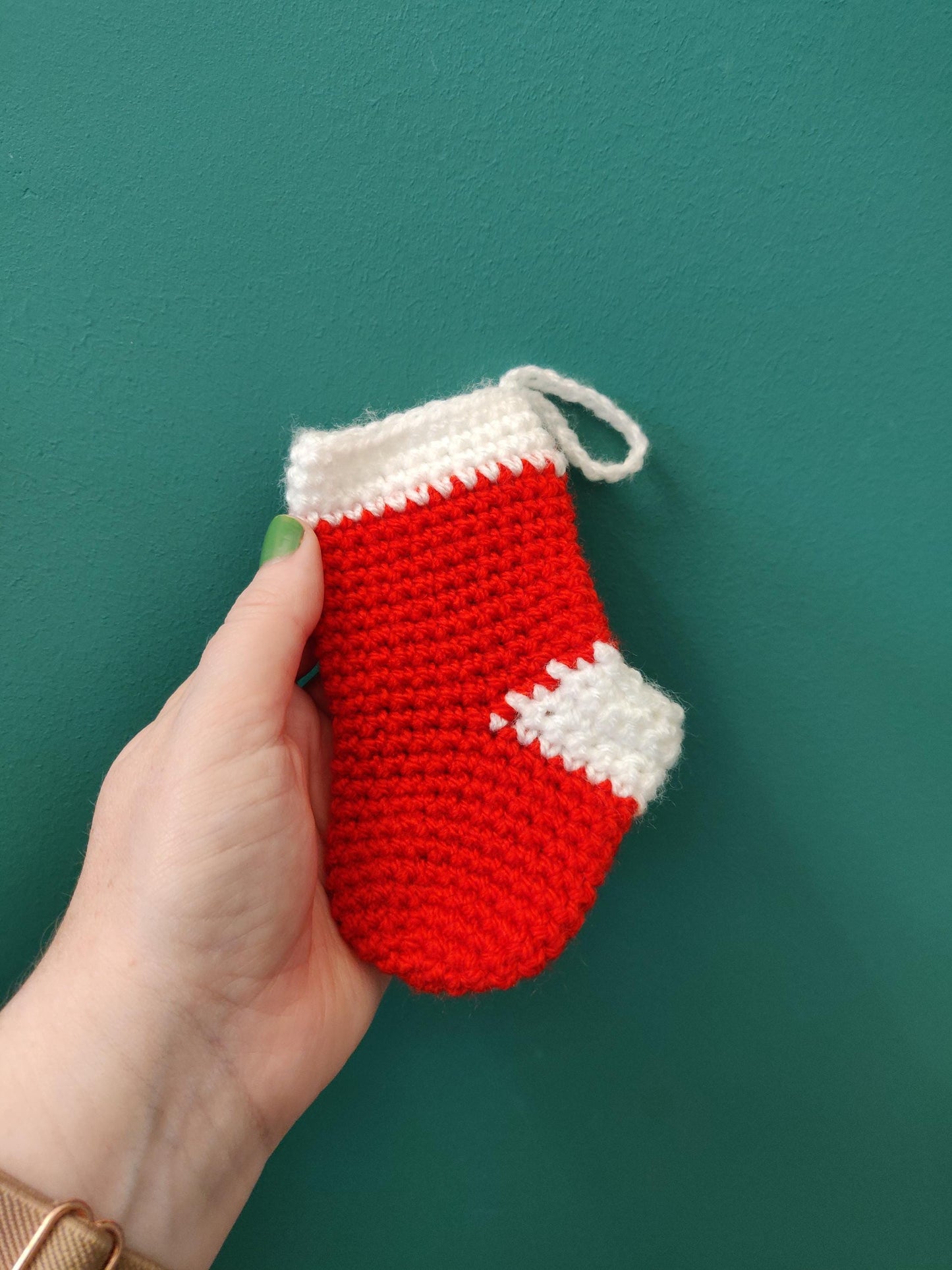 Mini Stocking, Crochet Small Stocking, Christmas Tree Decoration, Red, Green Stocking, Money Wallet, Sweet Pouch, Small Gift