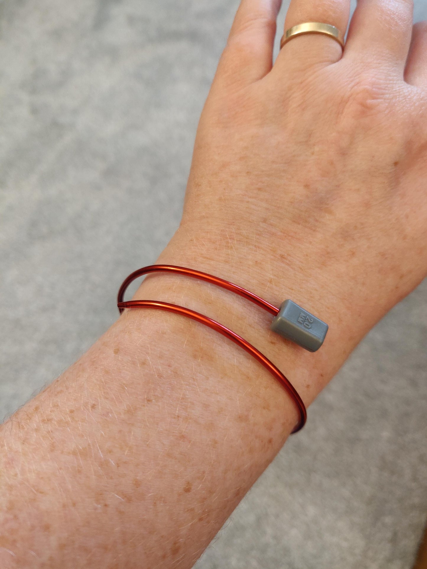 Recycled Knitting Needle Bangle Bracelet, Handmade Knitters Gift