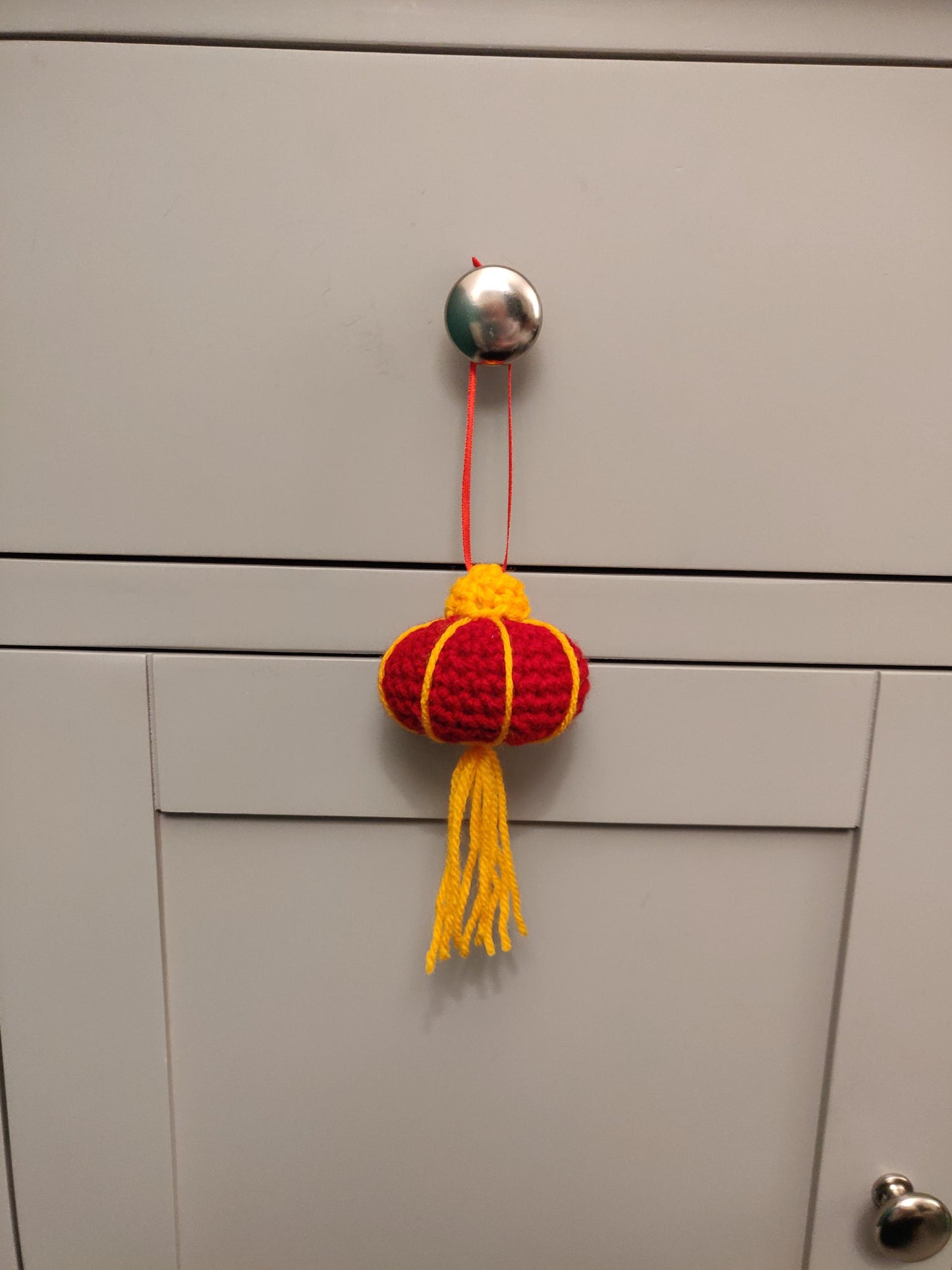 Crochet Chinese Red Lantern, Lunar New Year Car Decor