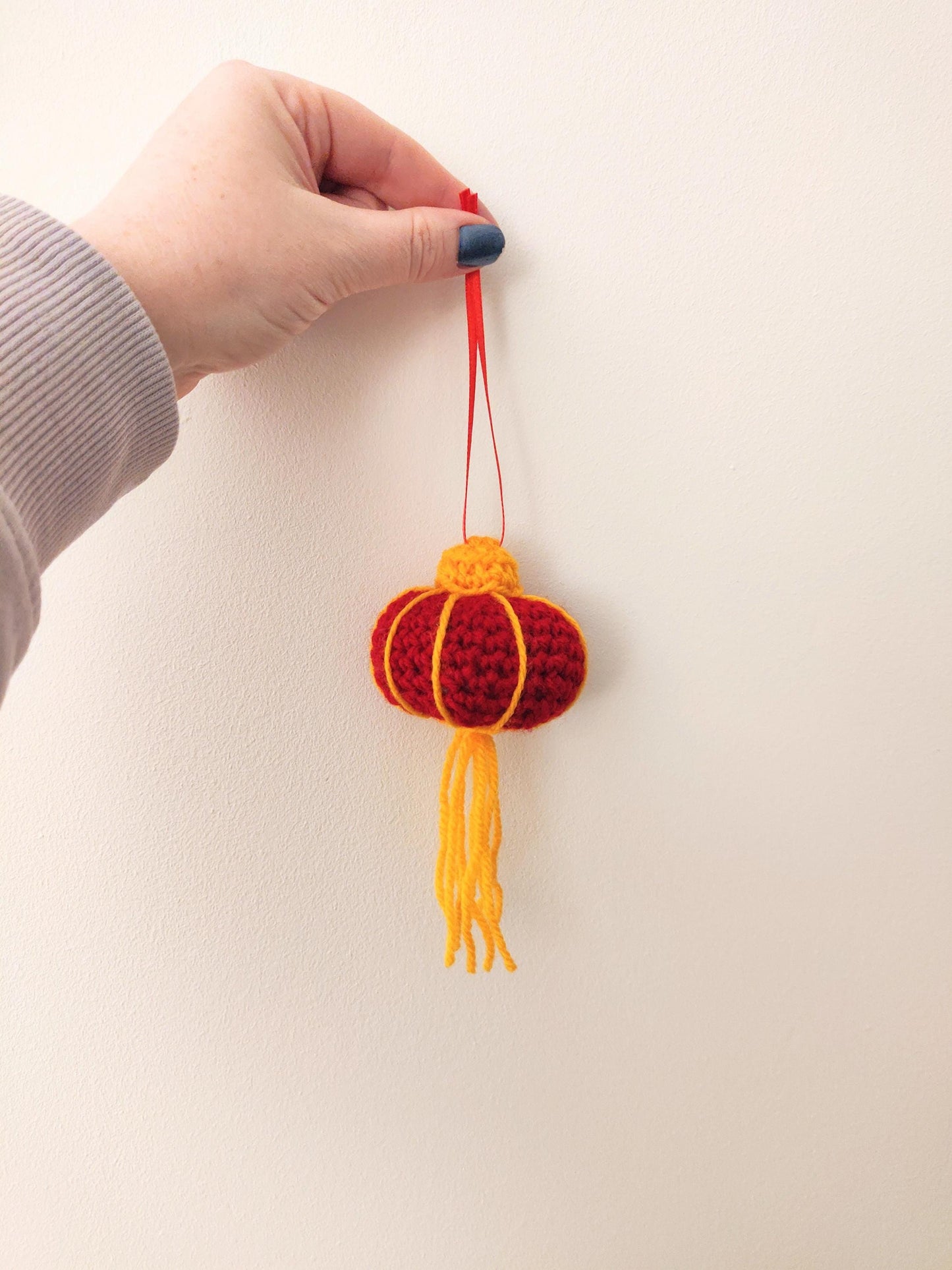 Crochet Chinese Red Lantern, Lunar New Year Car Decor