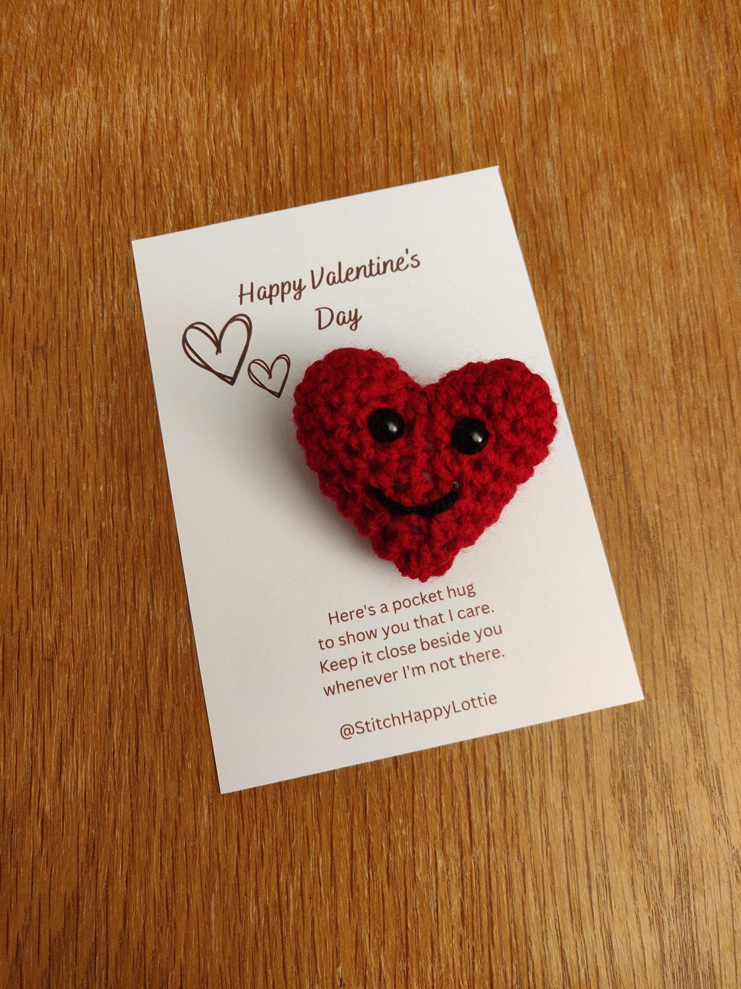 Pocket Hug Heart Token, Pocket Hug for Mum, Son, Daughter, Crochet Heart, Love Token, Valentines Gift, 7th Wool Anniversary, Love Bug Gift