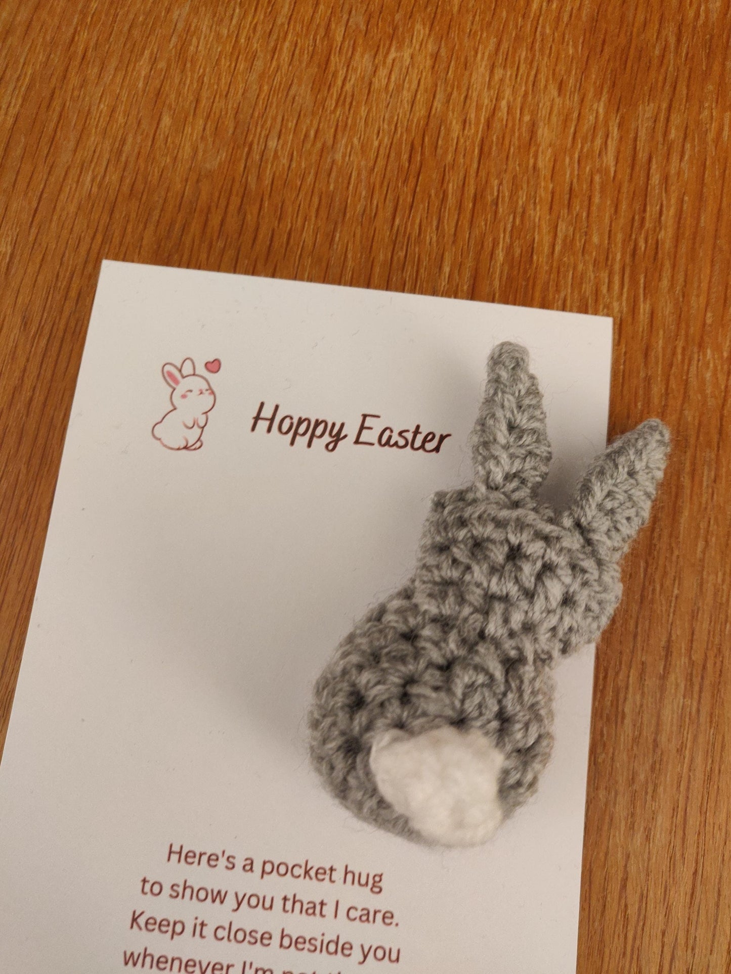 Happy Easter, Pocket Hug Pet, Yellow Chick, Grey Bunny, Hippy Easter Gift, Cute Amigurumi, Pocket Token, Spring Animals, Crochet Rabbit