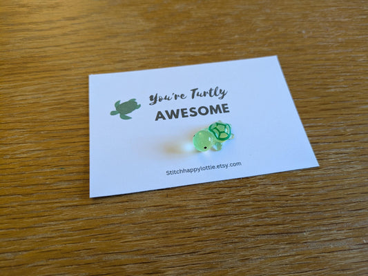 You're Turtly Awesome, Turtle, Tortoise Pocket Hug, Mini Turtle, Stocking Filler, Birthday Gift for Him Her, Valentine, Congratulations Gift