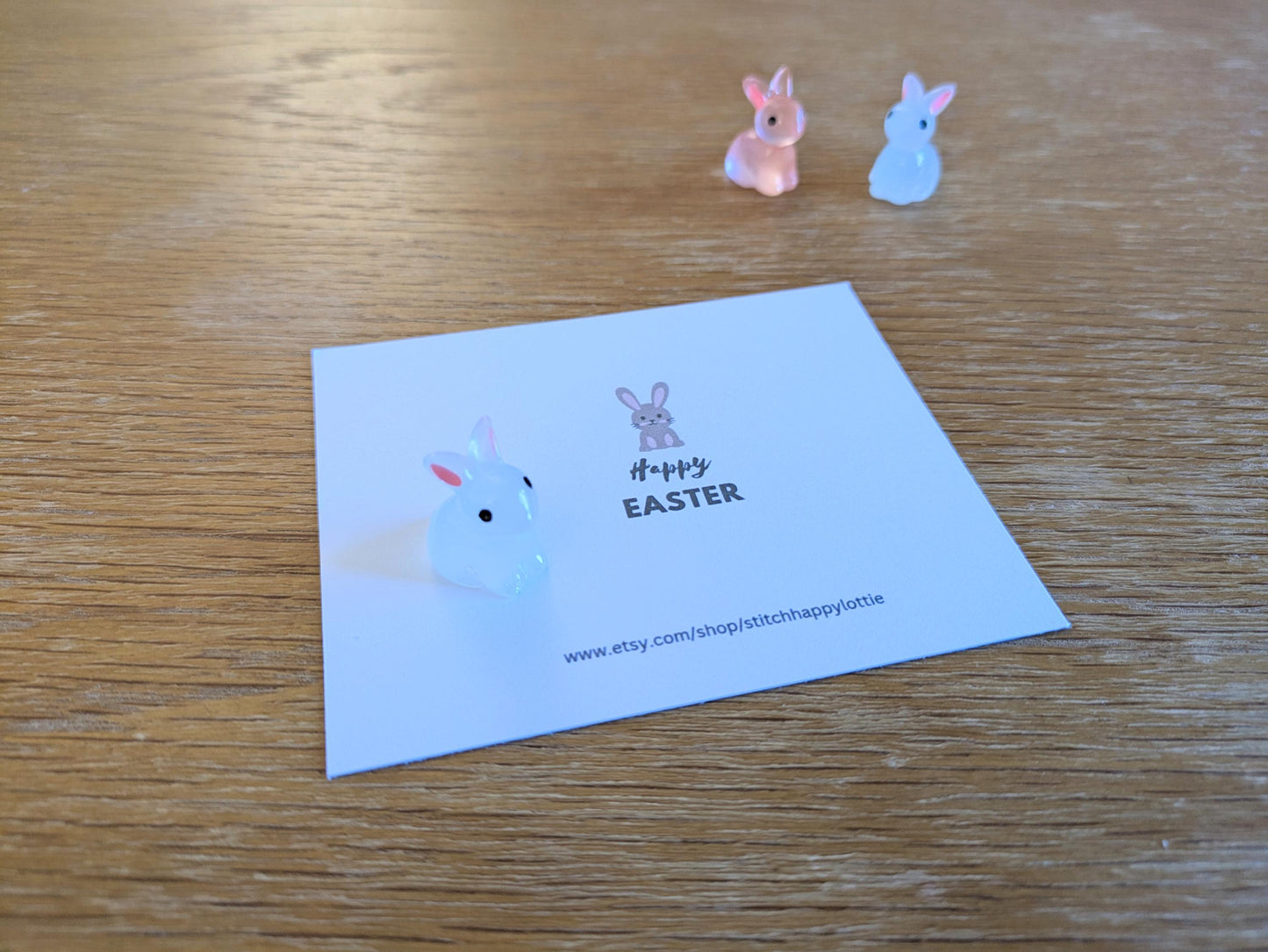 Hoppy Easter Card, Small Gift, Happy Easter Sunday, Rabbit Pocket Hug, Mini Bunny, Gift for Him Her, Kids, Resin Figurine, Easter Bunny
