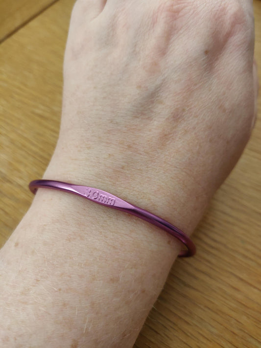 Handmade Recycled Crochet Hook Bangle Bracelet, Knitting Gift