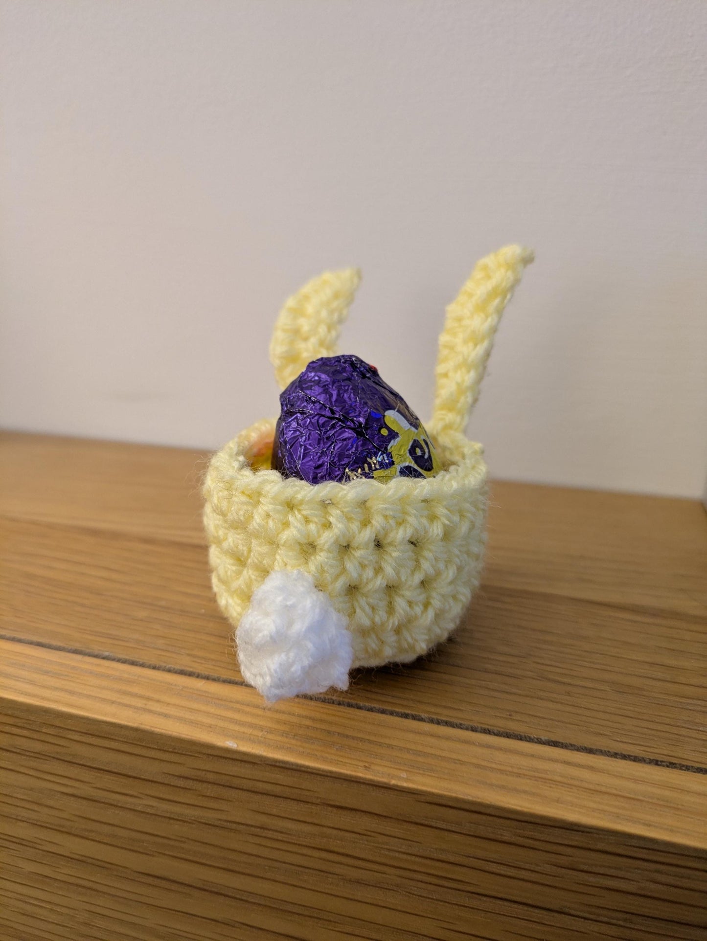 Easter Bunny Egg Holder, Chocolate Egg Gift, Egg Cup, Easter Decorations, Small Gift, Pastel Bunny, Crochet Bunny Rabbit