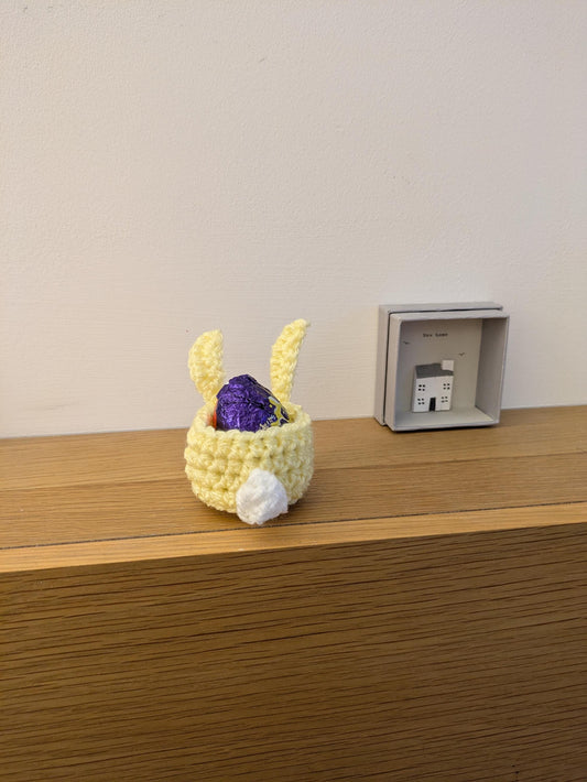 Easter Bunny Egg Holder, Chocolate Egg Gift, Egg Cup, Easter Decorations, Small Gift, Pastel Bunny, Crochet Bunny Rabbit