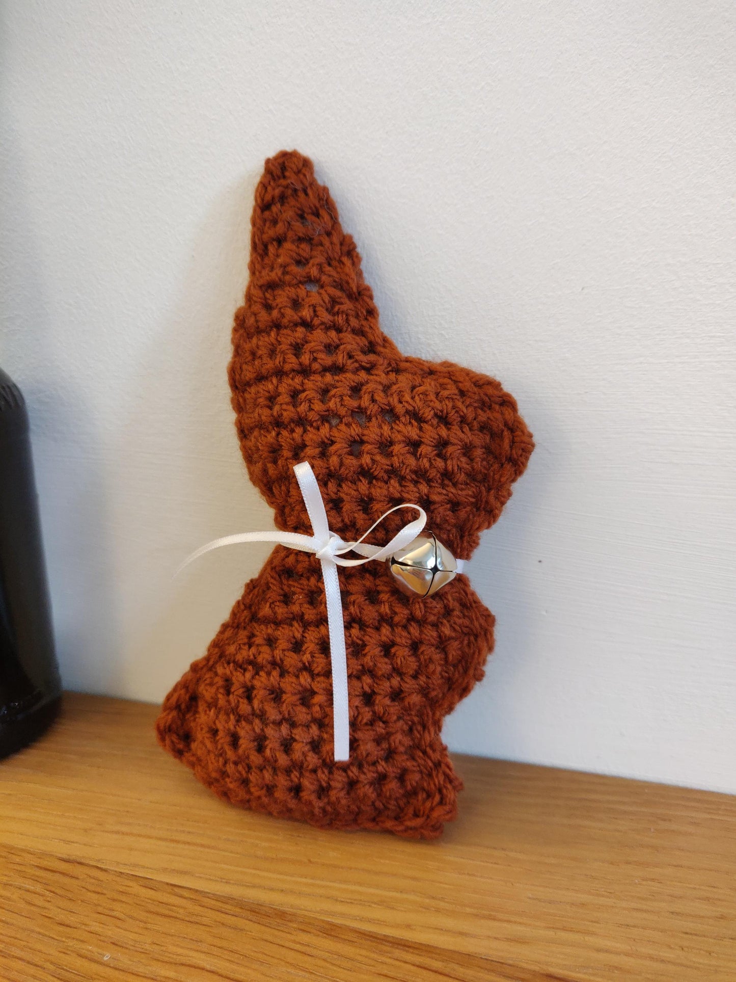 Crochet Chocolate Rabbit, Brown Easter Bunny, Easter, Spring Decorations, Gift, Keepsake, Crochet Rabbit Silhouette, Fake Chocolate