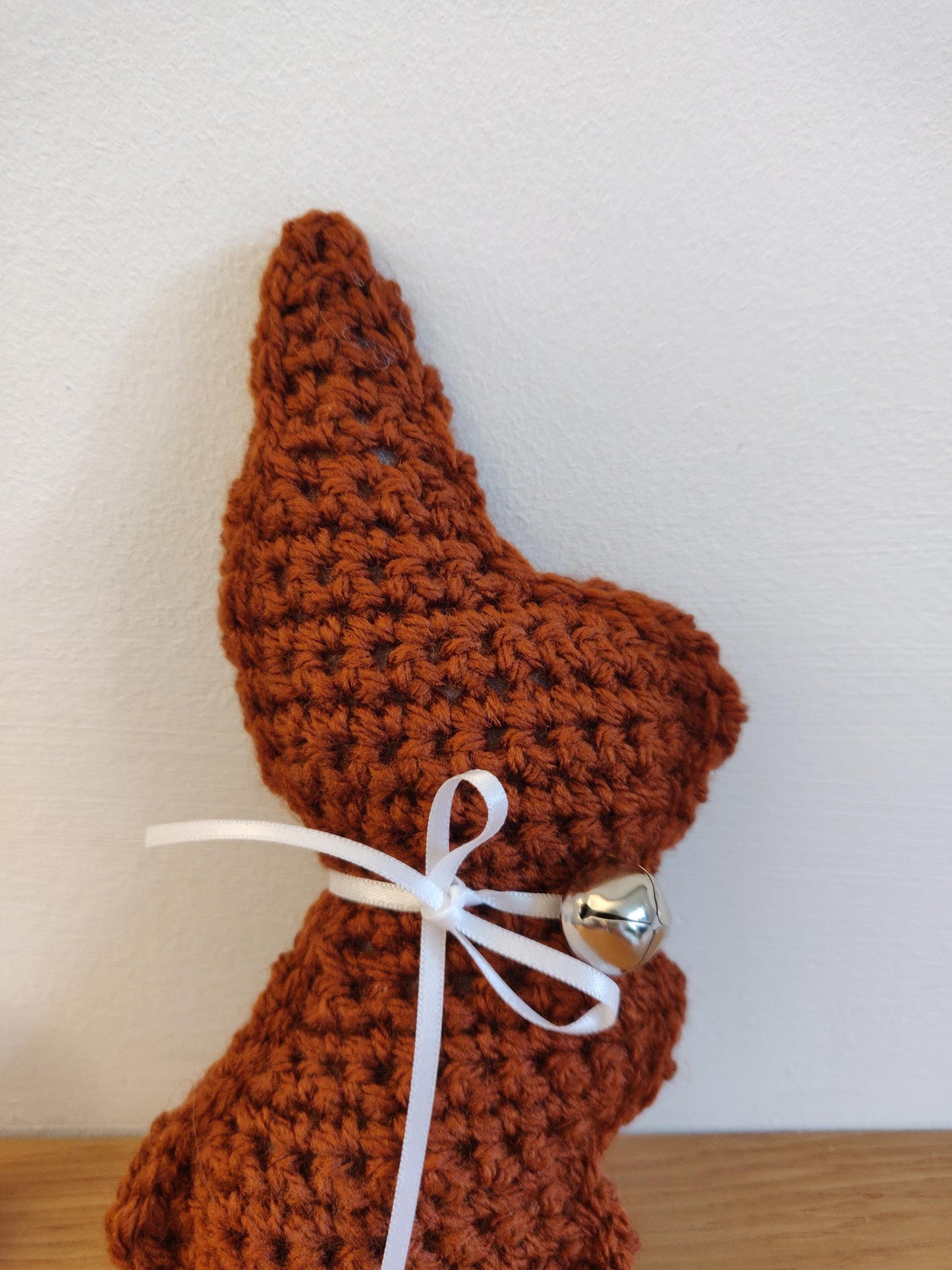 Crochet Chocolate Rabbit, Brown Easter Bunny, Easter, Spring Decorations, Gift, Keepsake, Crochet Rabbit Silhouette, Fake Chocolate