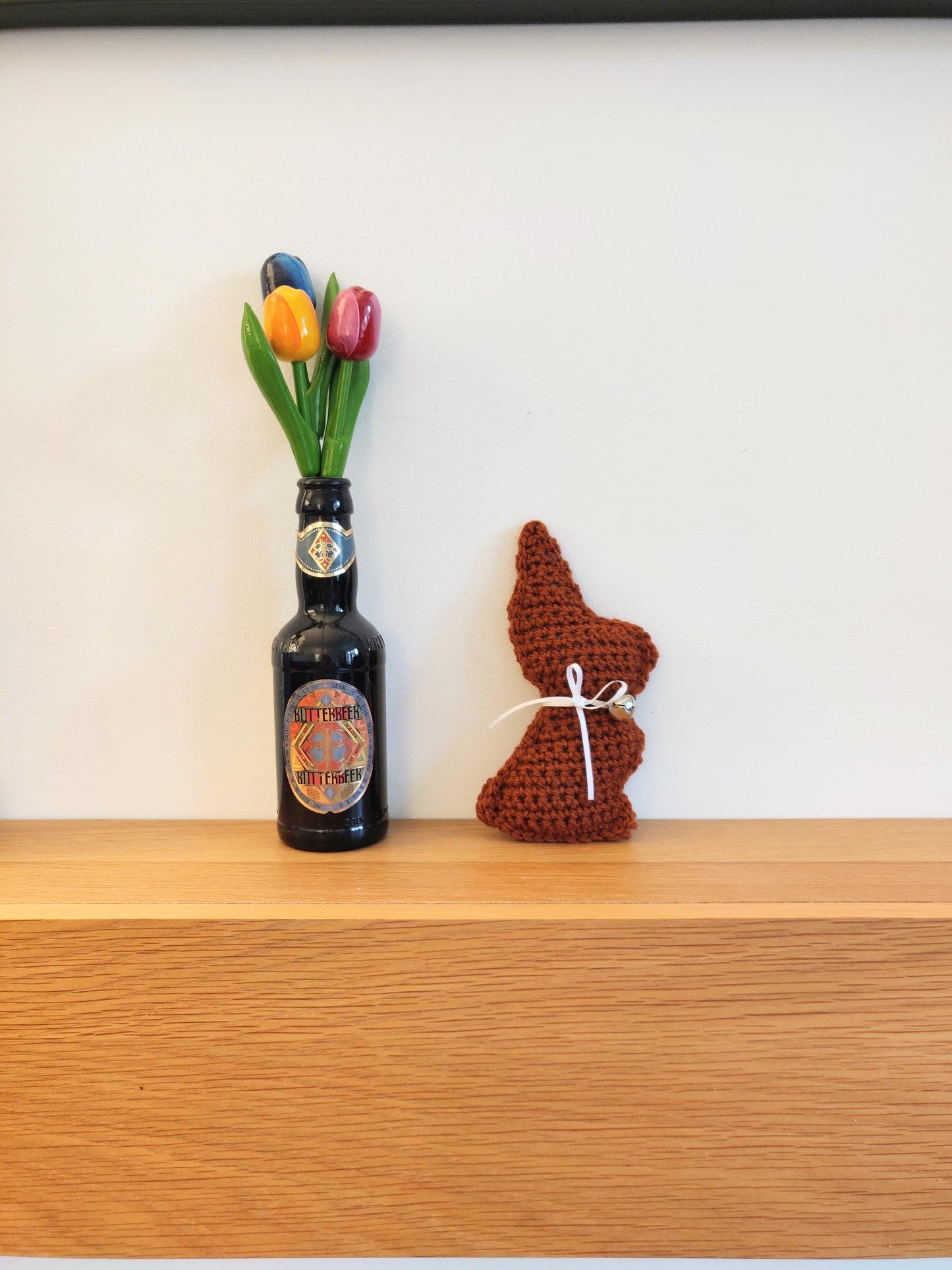 Crochet Chocolate Rabbit, Brown Easter Bunny, Easter, Spring Decorations, Gift, Keepsake, Crochet Rabbit Silhouette, Fake Chocolate
