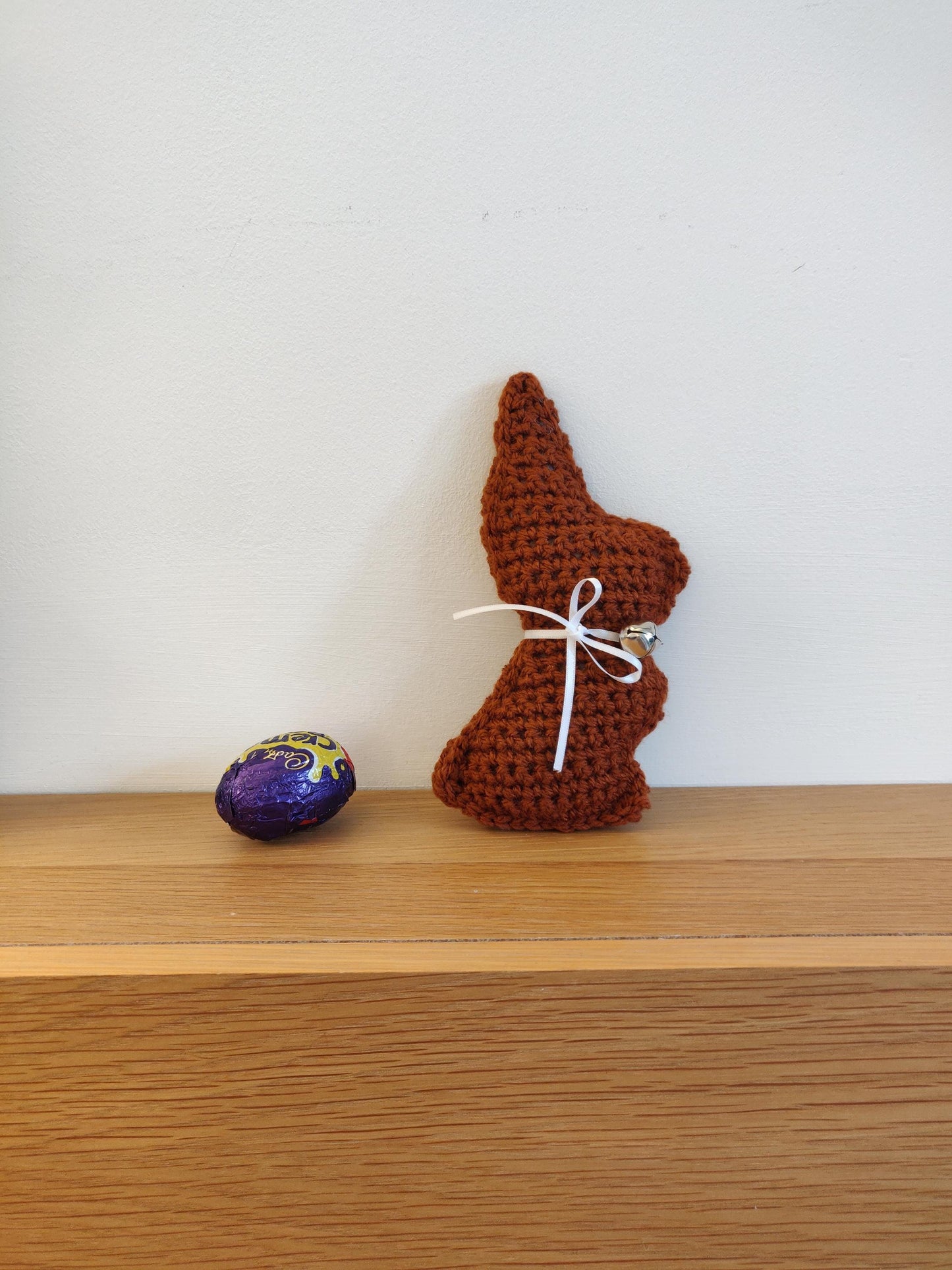 Crochet Chocolate Rabbit, Brown Easter Bunny, Easter, Spring Decorations, Gift, Keepsake, Crochet Rabbit Silhouette, Fake Chocolate