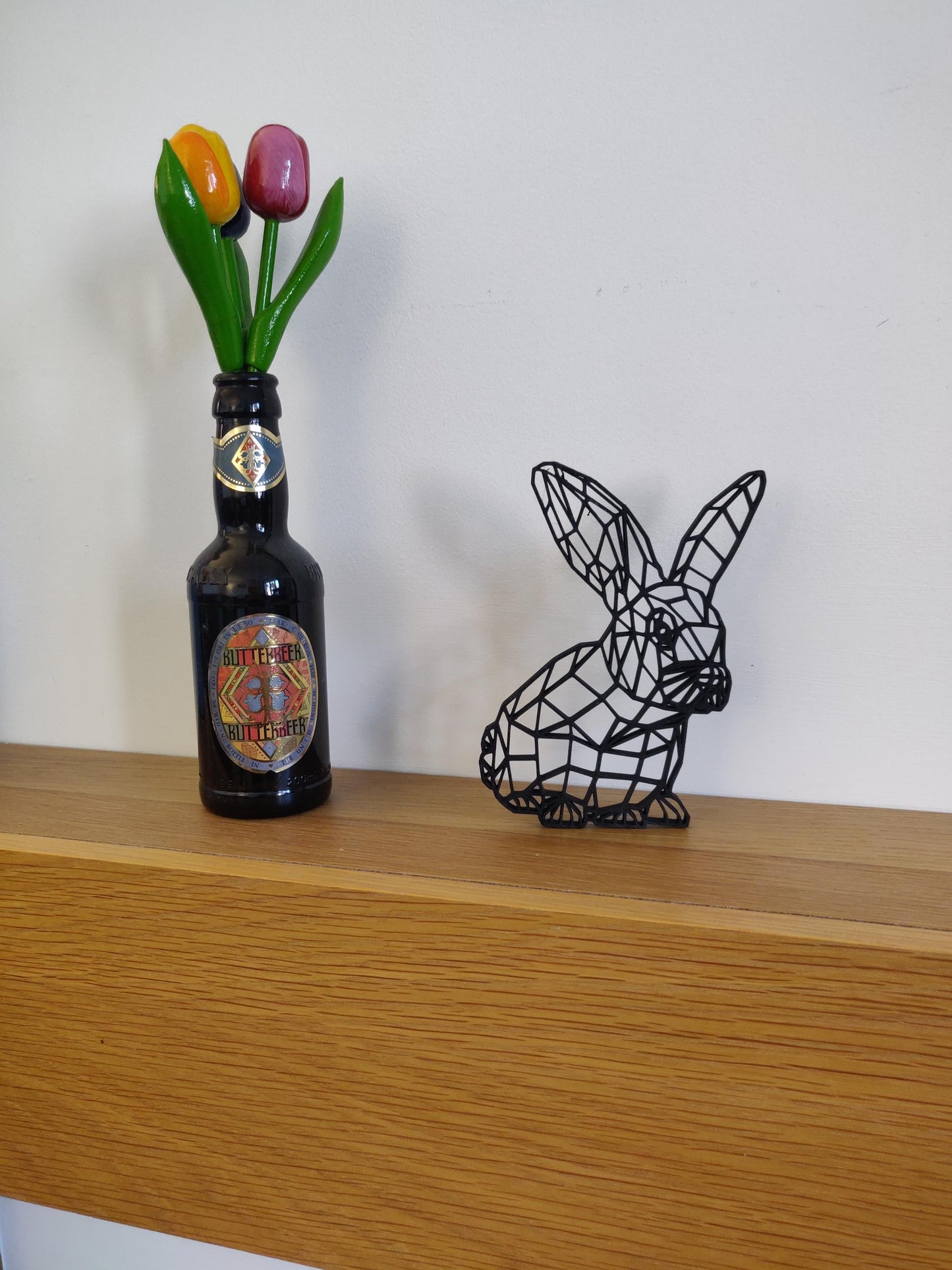 3D Printed Geometric Rabbit, Pet Memorial Keepsake, Mother & Child Figurine