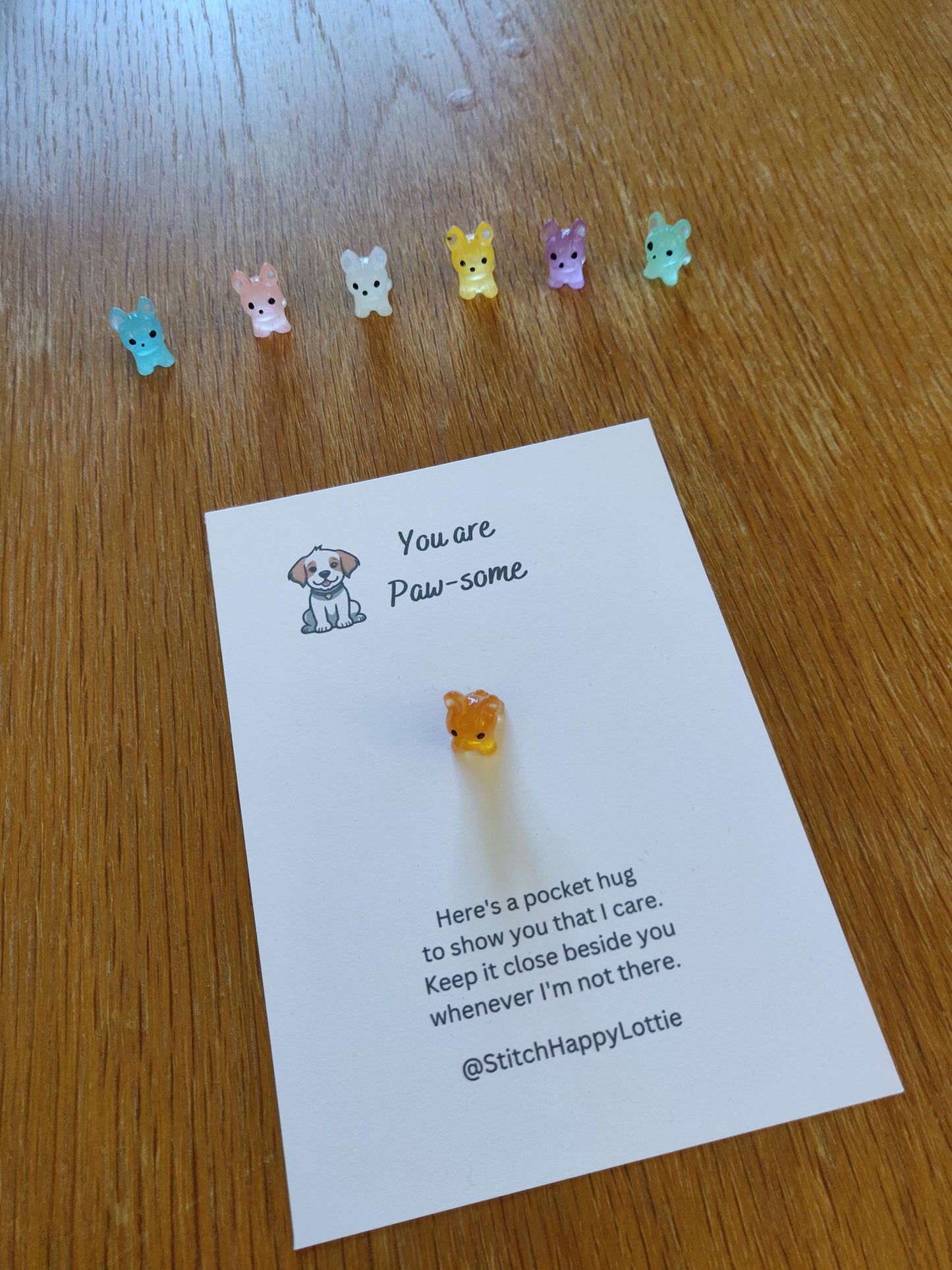 Pocket Hug You're Paw-some, For Mum, Dad, Son, Daughter, Mini Resin Dog, Awesome Puppy Gift, Positive Gift, Exam Good Luck, Dog Lover Gift