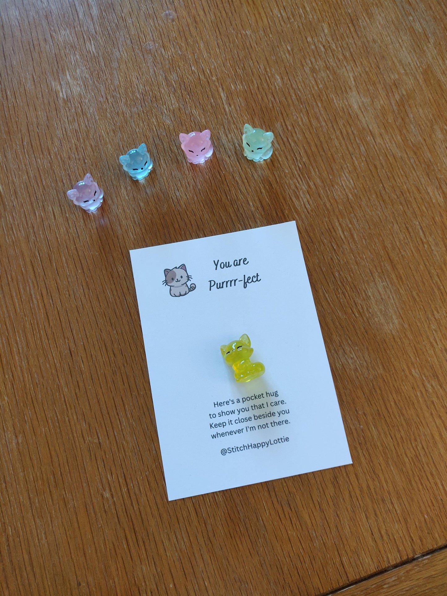 Pocket Hug You're Purr-fect, Positive, Good Luck, Mini Resin Cat, You're Perfect Kitten Gift, Positive Gift, Exam Good Luck, Cat Lover Gift