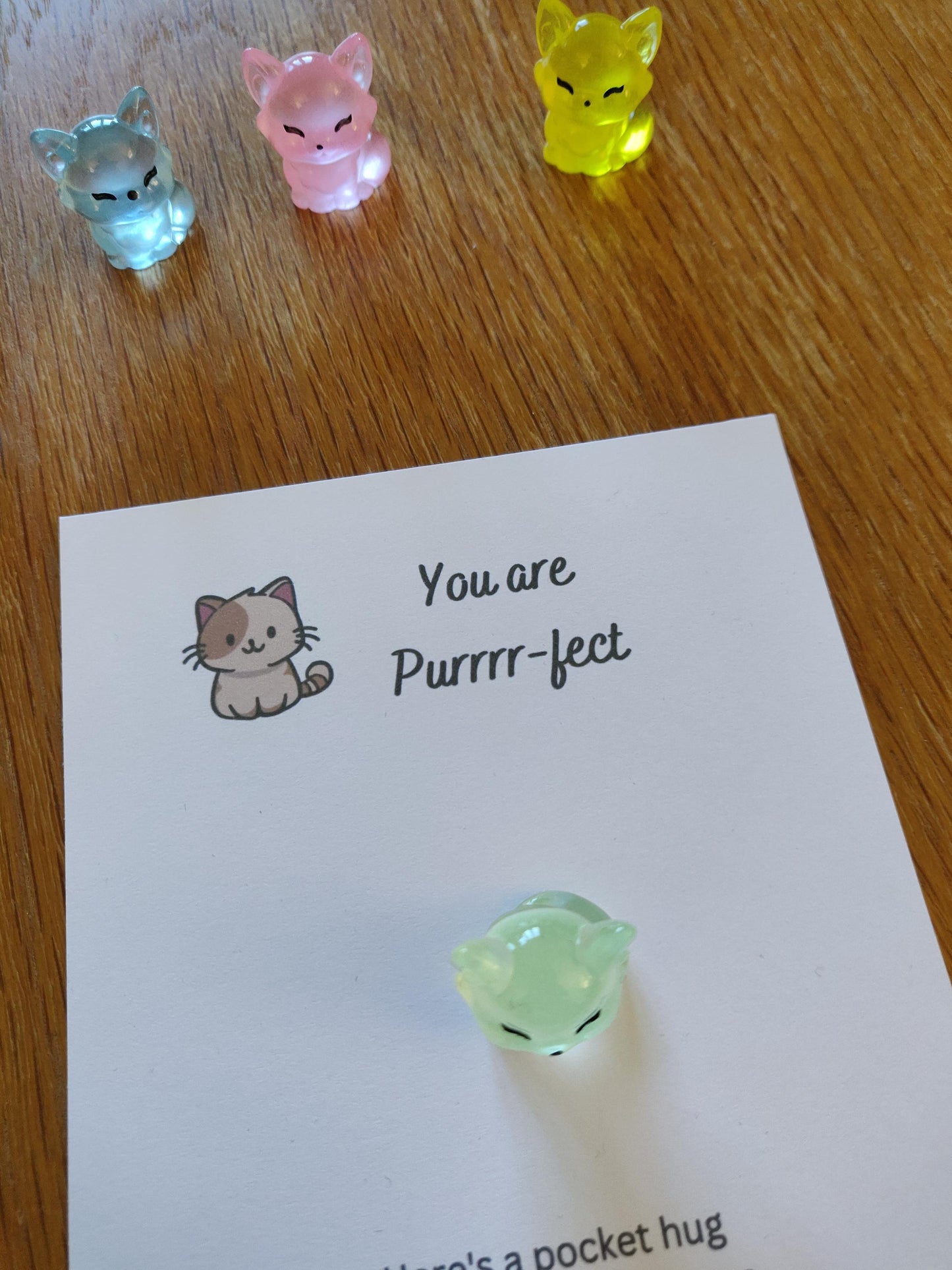 Pocket Hug You're Purr-fect, Positive, Good Luck, Mini Resin Cat, You're Perfect Kitten Gift, Positive Gift, Exam Good Luck, Cat Lover Gift