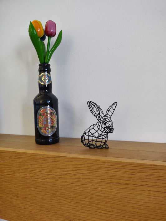 3D Printed Geometric Rabbit, Pet Memorial Keepsake, Mother & Child Figurine